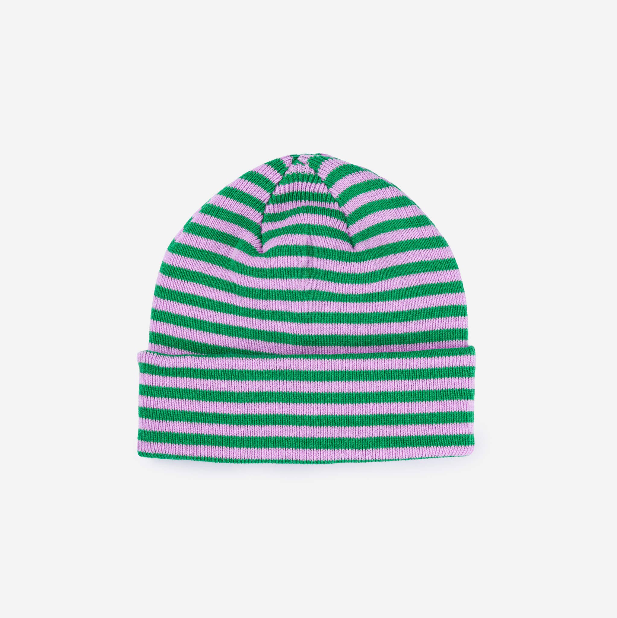 Simple Stripe Knit Beanie: Kelly Lilac