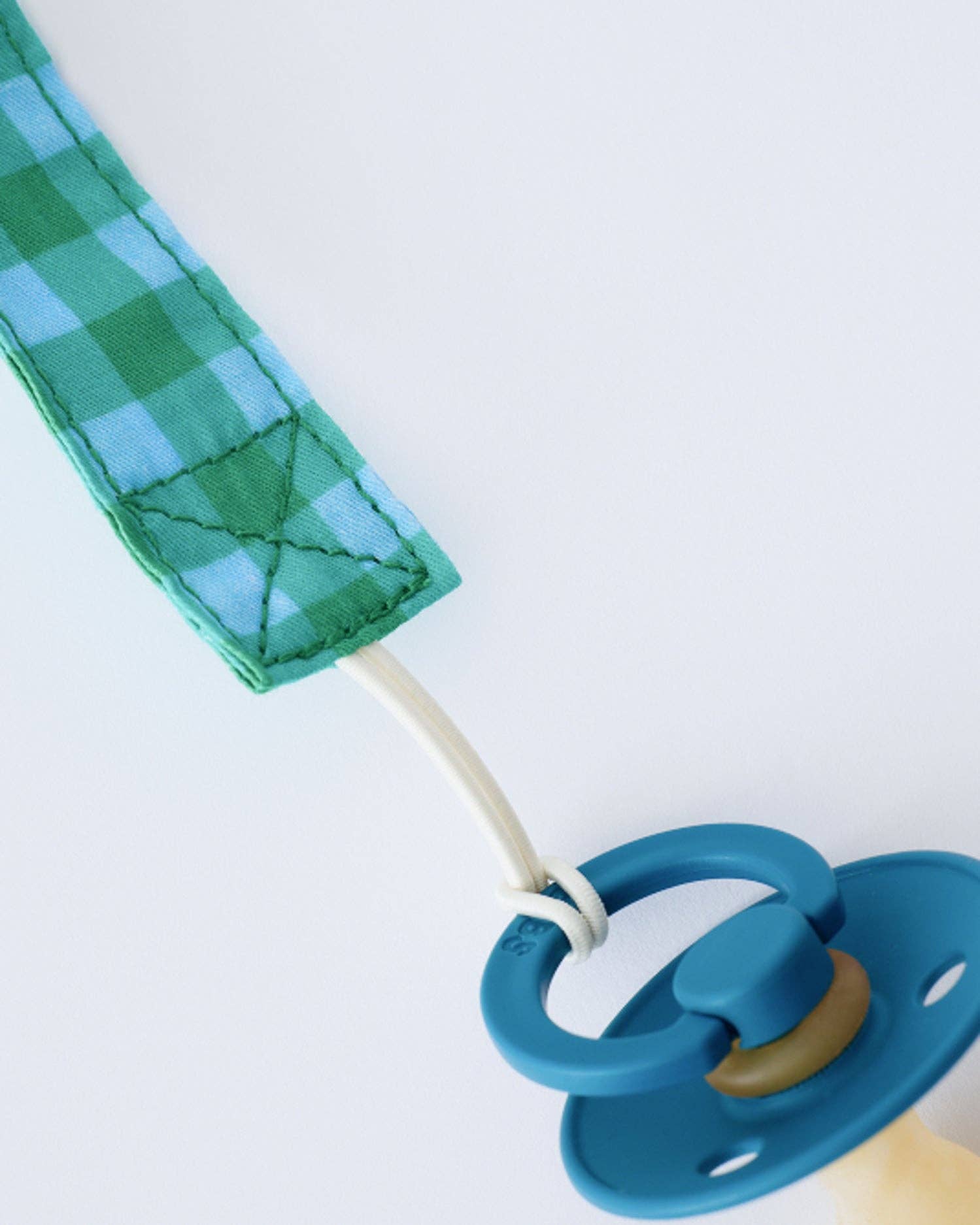 Pacifier Clip Two-Pack | Teal Gingham