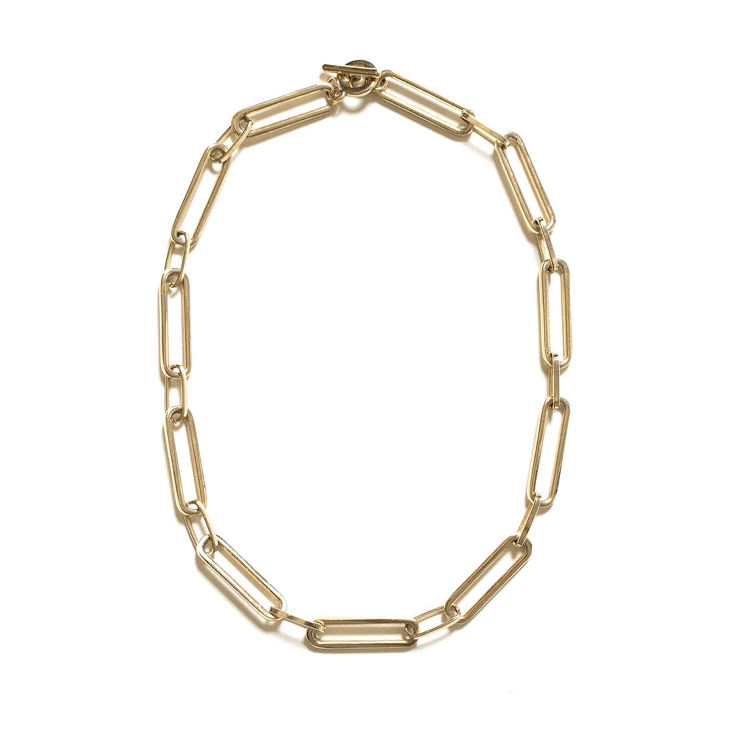 Minimal Curb Paperclip Chain Necklace | Gold