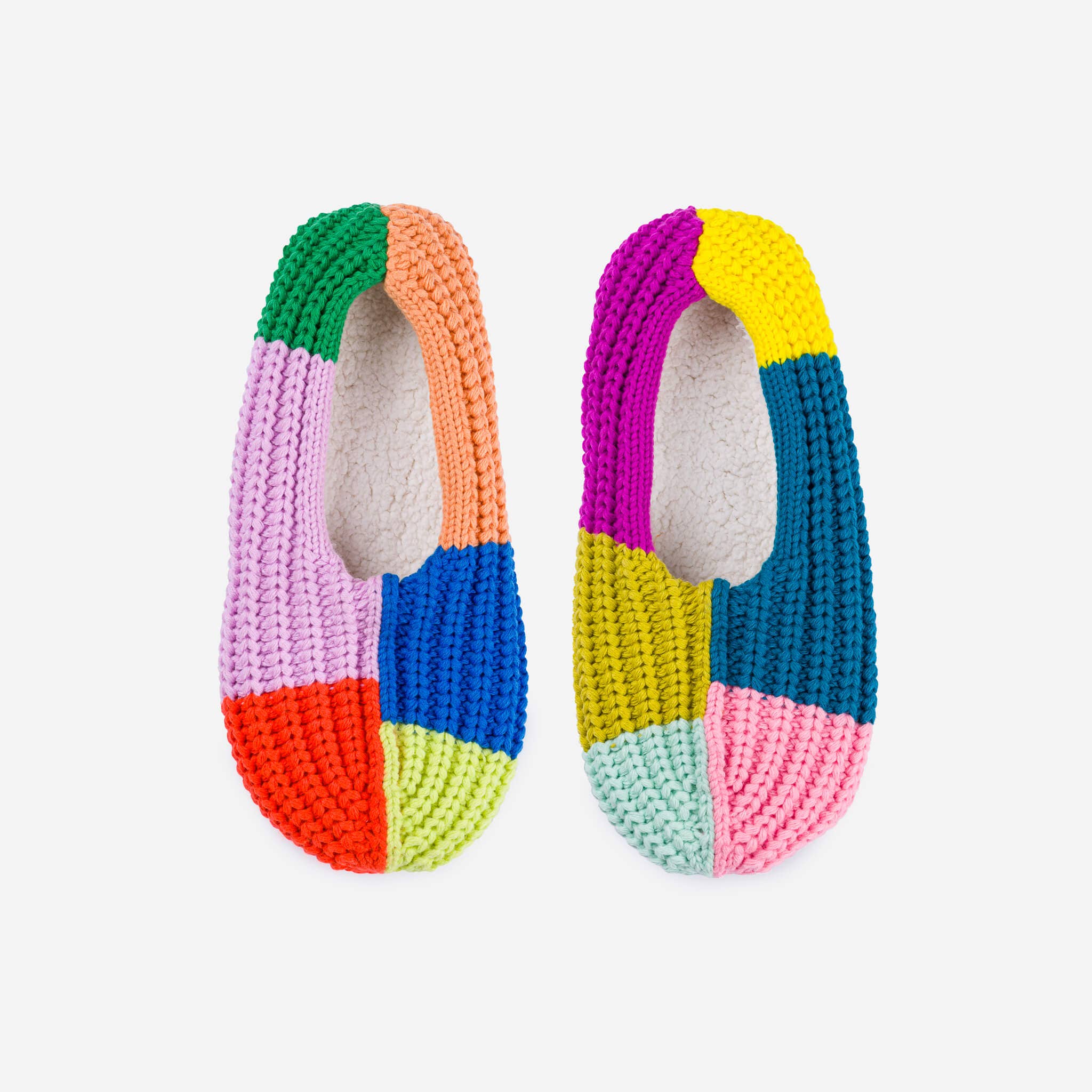 Mismatch Rib Slippers: Rainbow