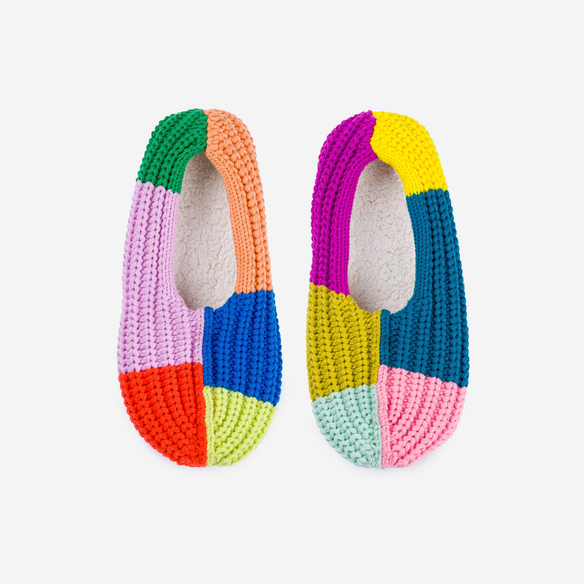 Mismatch Rib Slippers | Rainbow | S/M