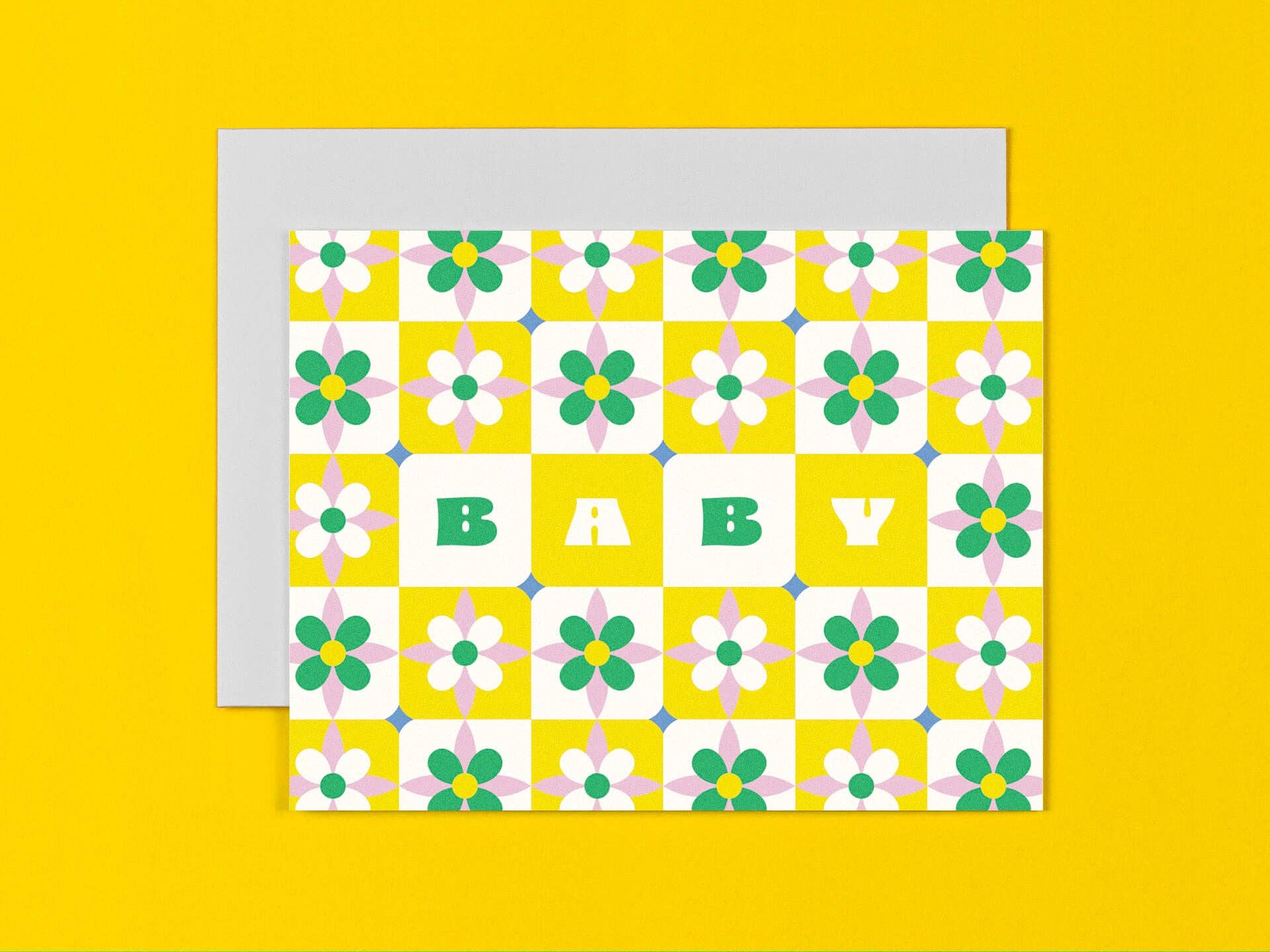 Flower Pattern Baby Card