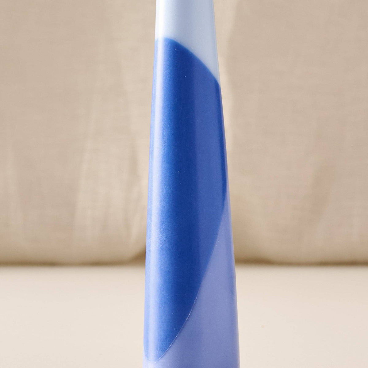 Esuk Striped Palm Wax Cone Candle | Blue Tone