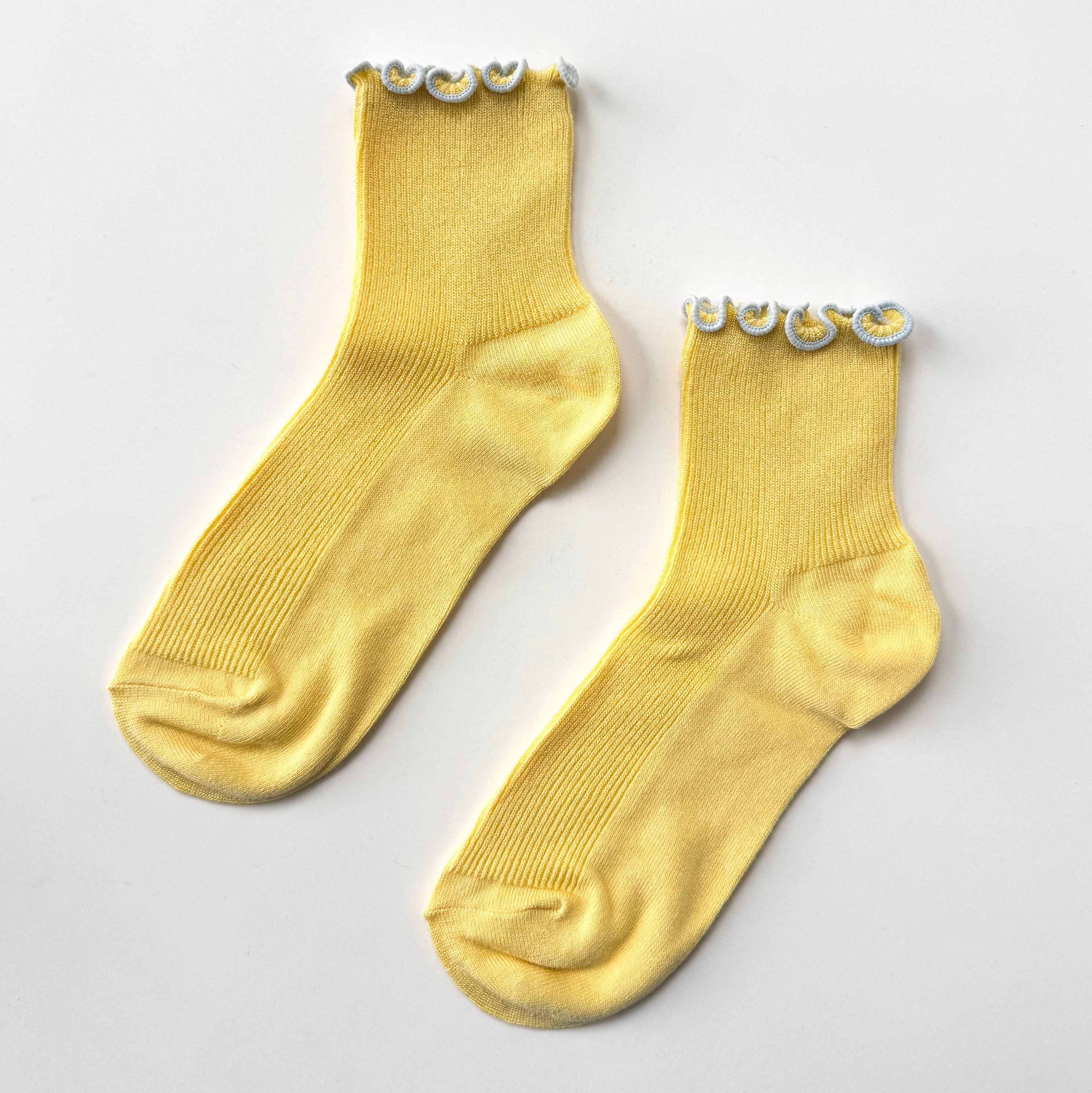 The Petite Ruffled Modal Socks | Butter & Baby Blue