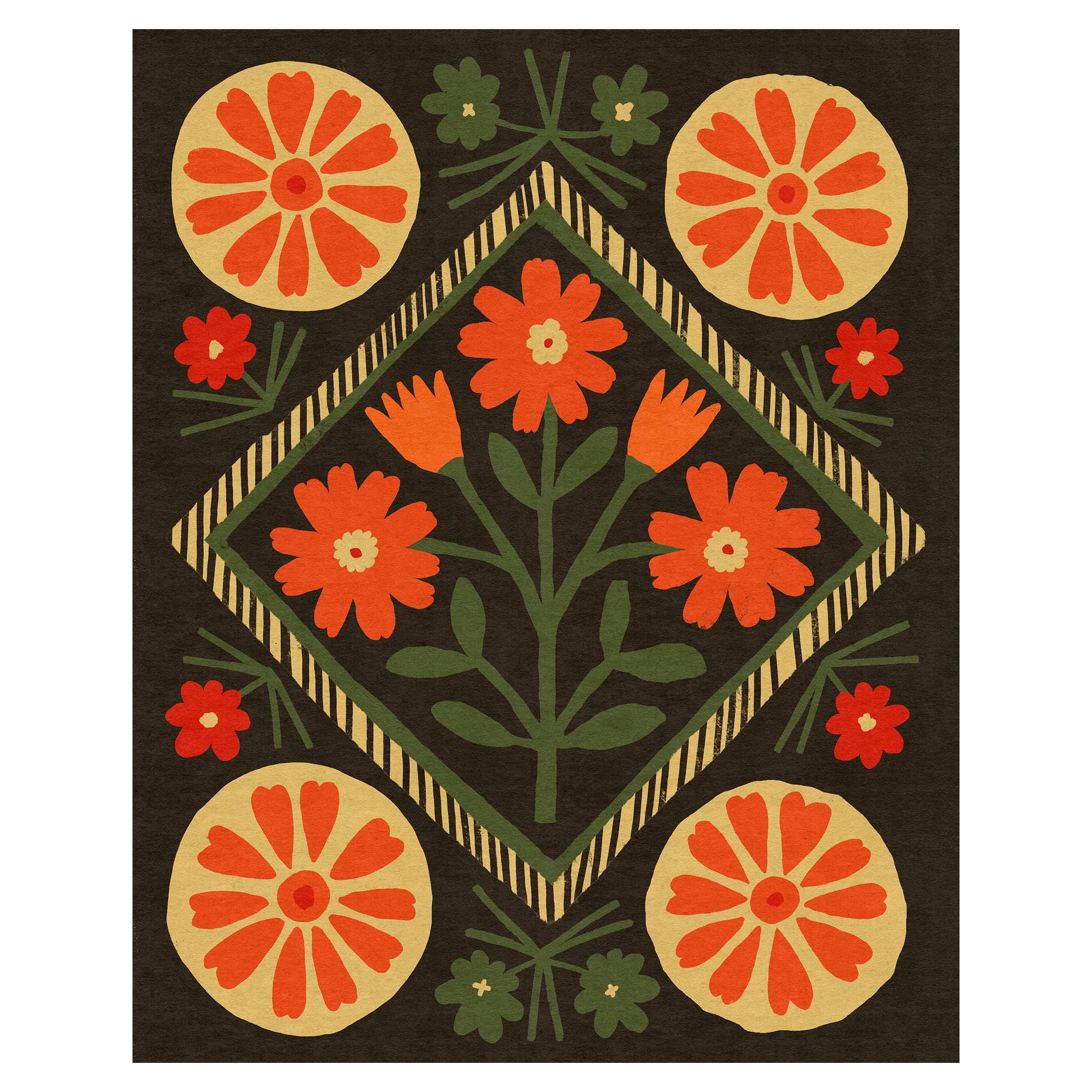 Folk Garden in Bloom | Art Print