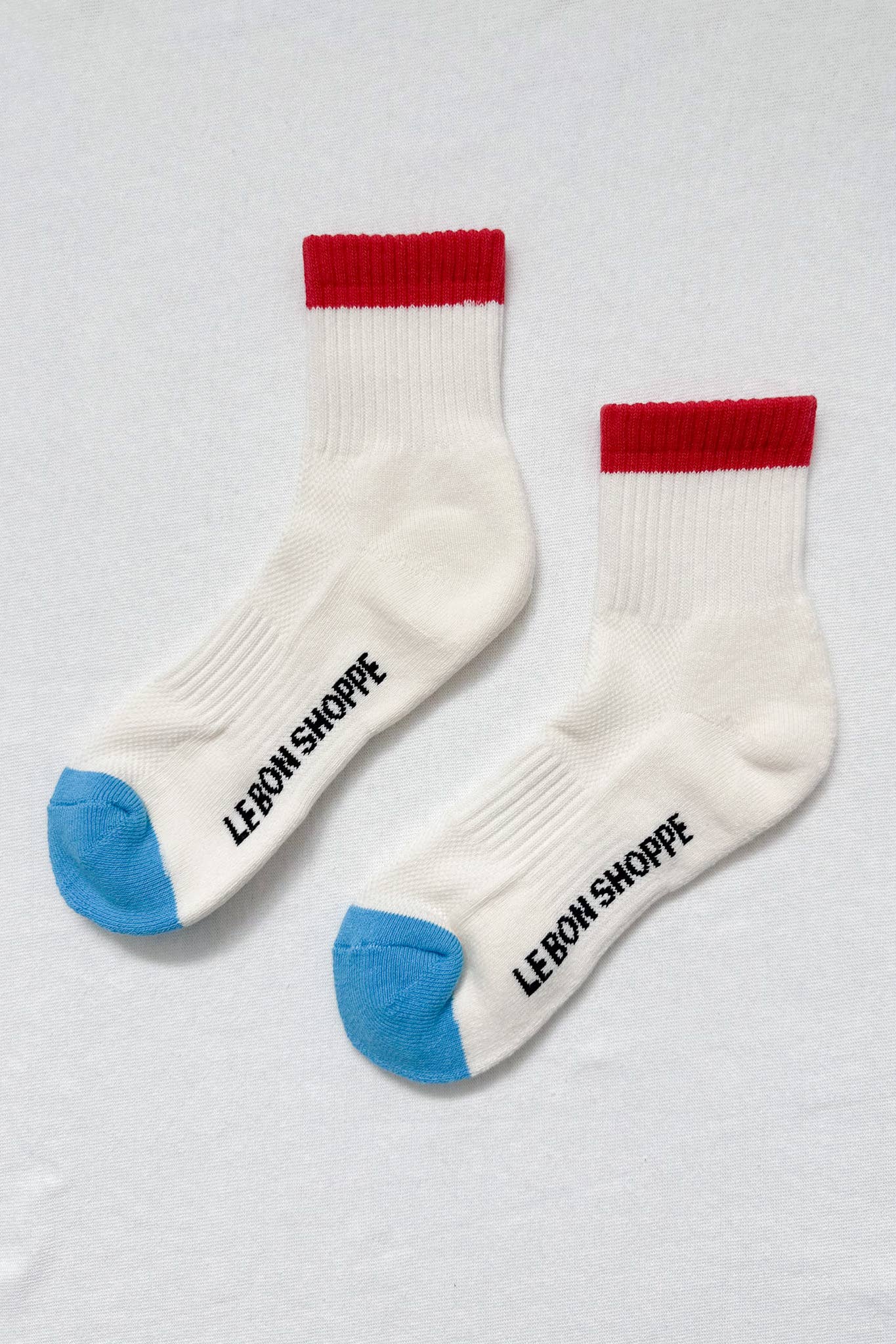 Color Block Girlfriend socks: Blue Red