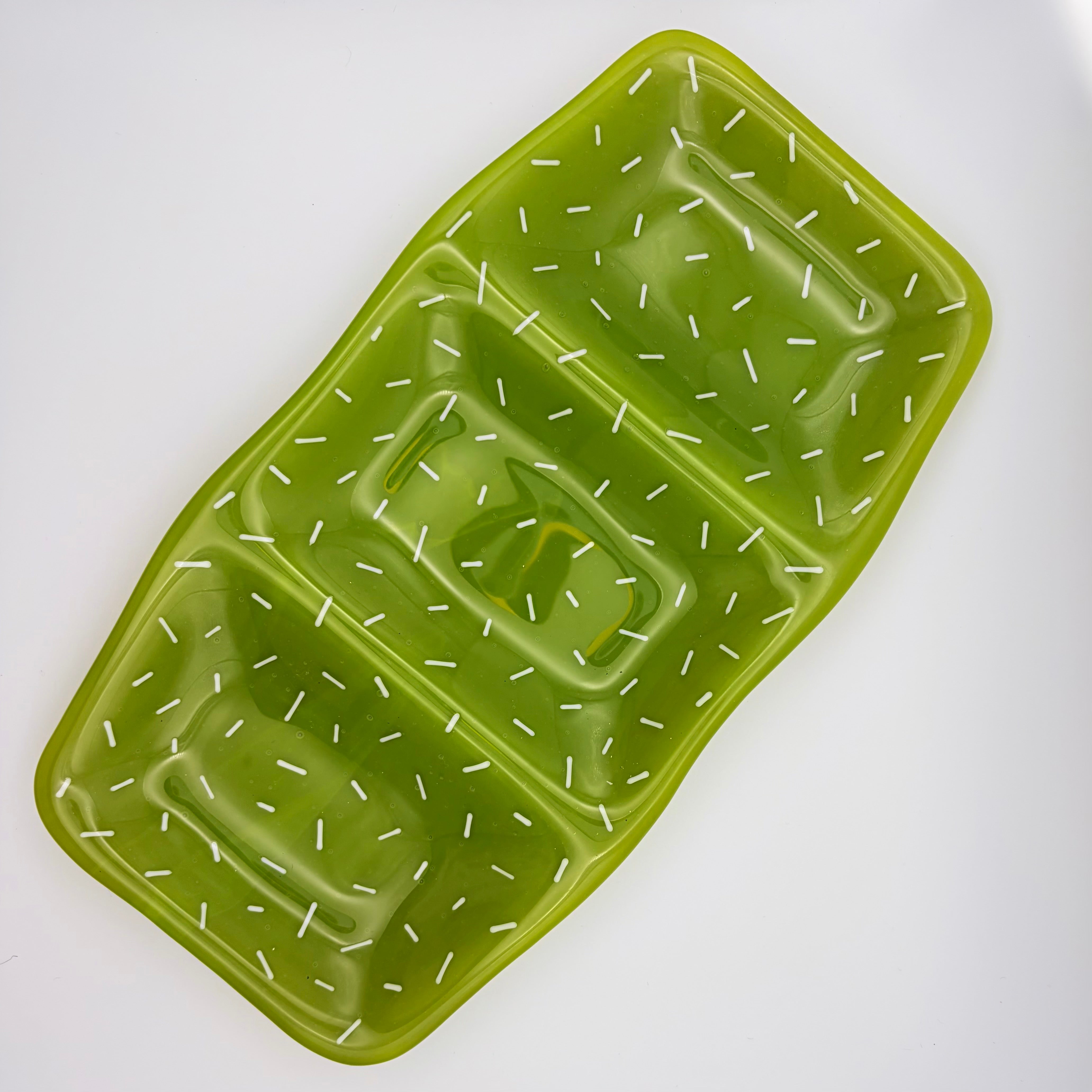 Large Rectangle Glass Dish | Moss Speckle