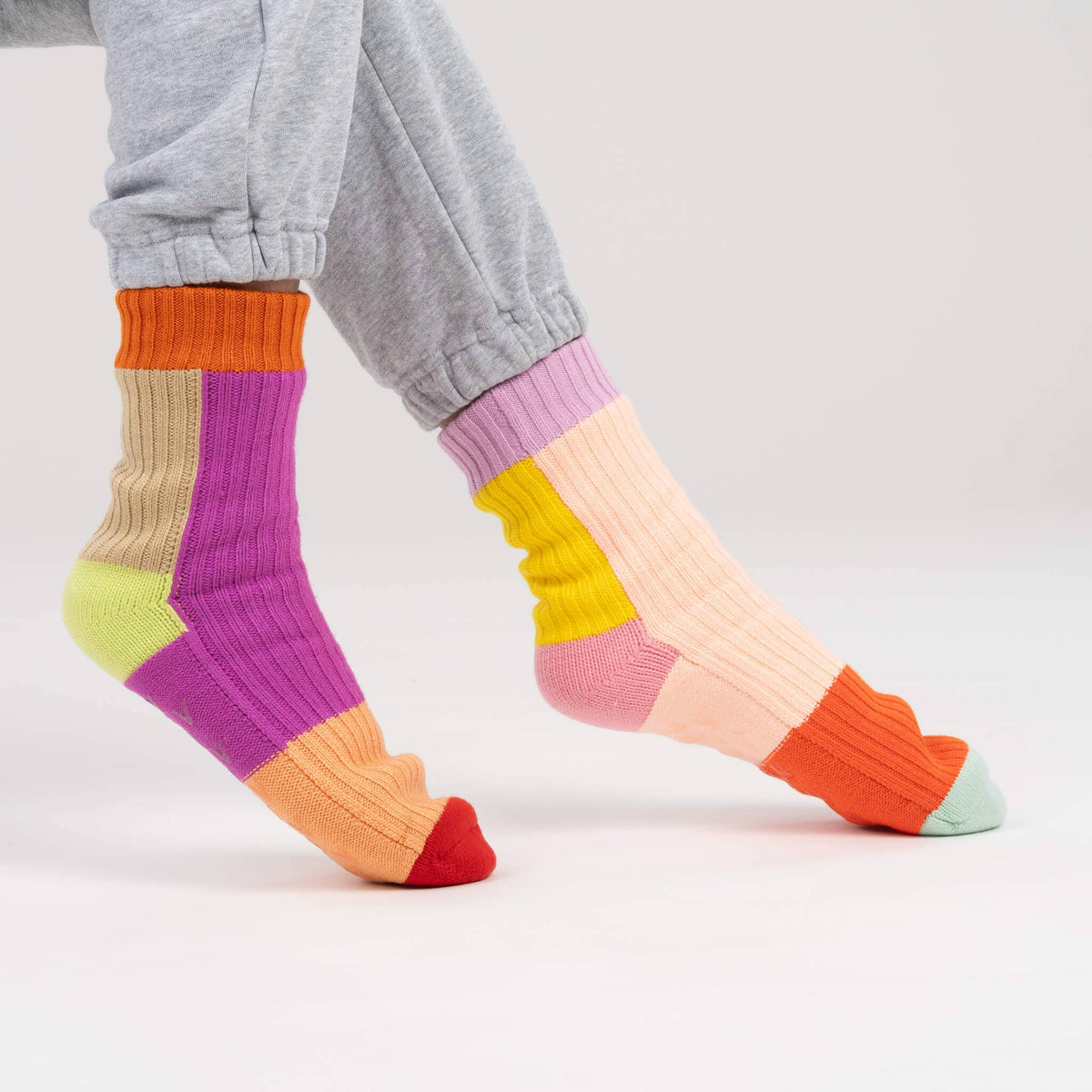 Mismatch House Socks | Pink | S/M