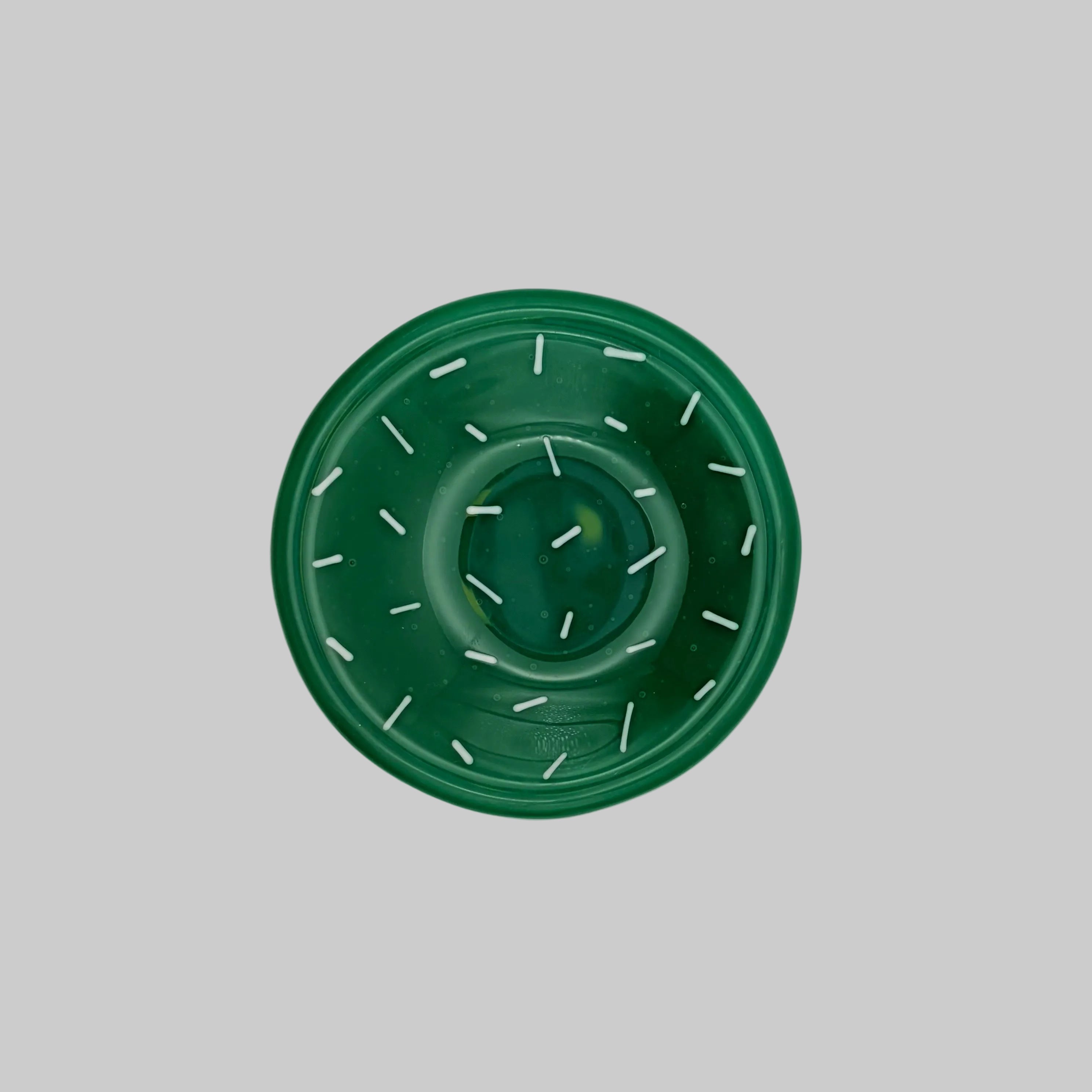 Small Round Glass Dish | Green Speckle