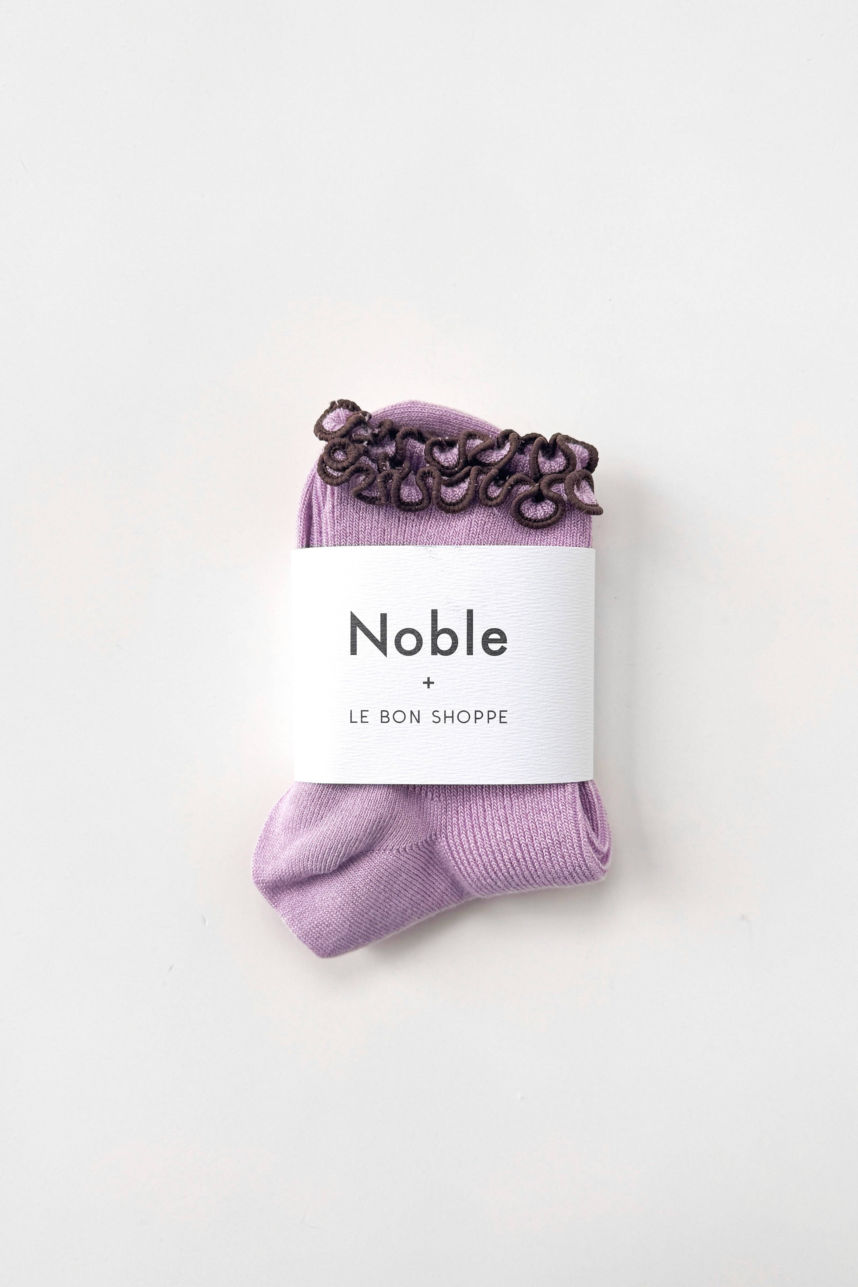 The Petite Ruffled Modal Socks | Baby Blue & Butter