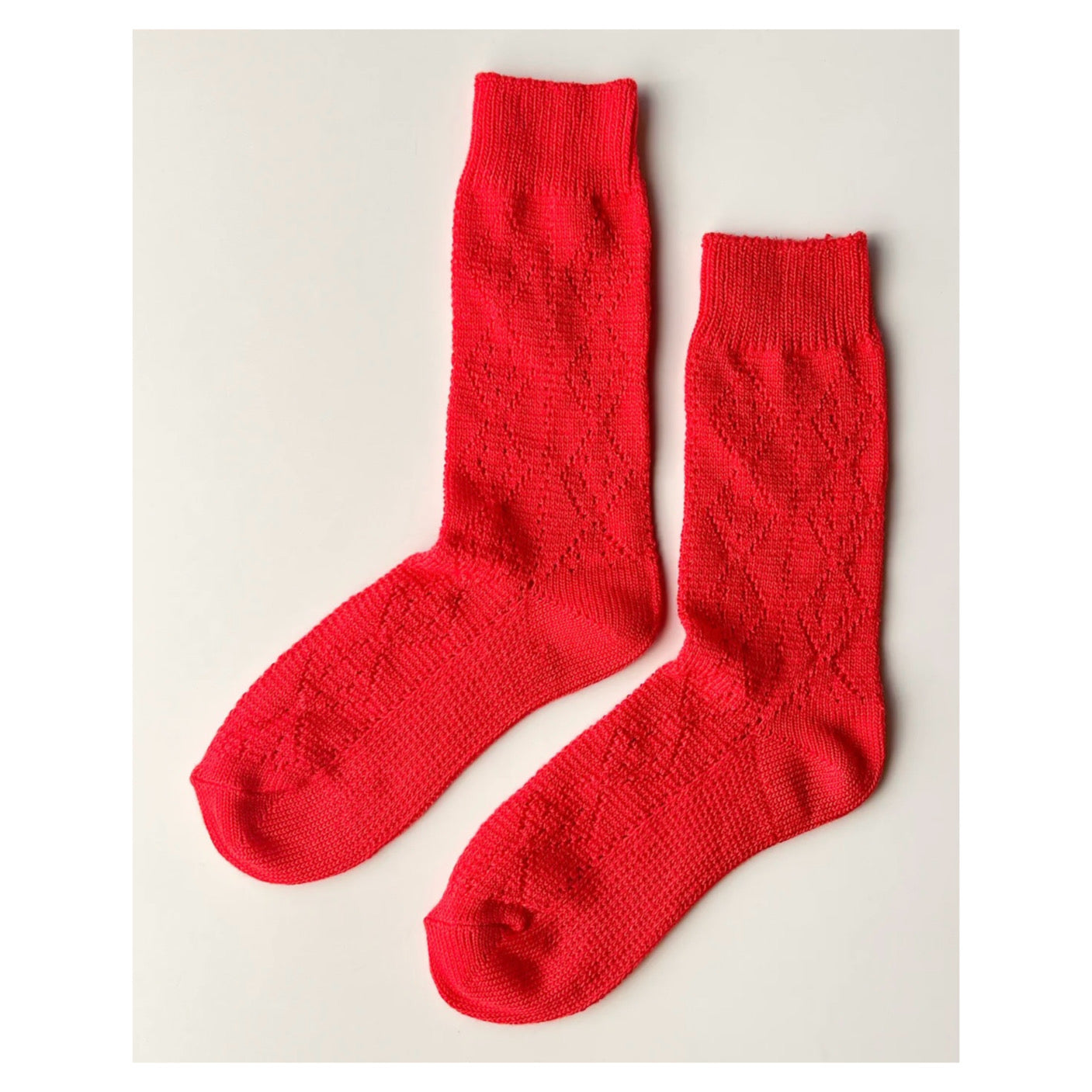Modal Eyelet Socks | Poppy Red