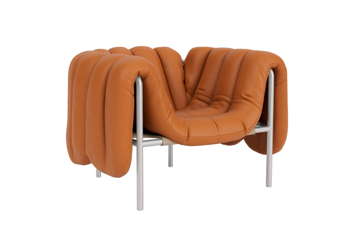 Puffy Lounge Chair | Stainless Steel Base