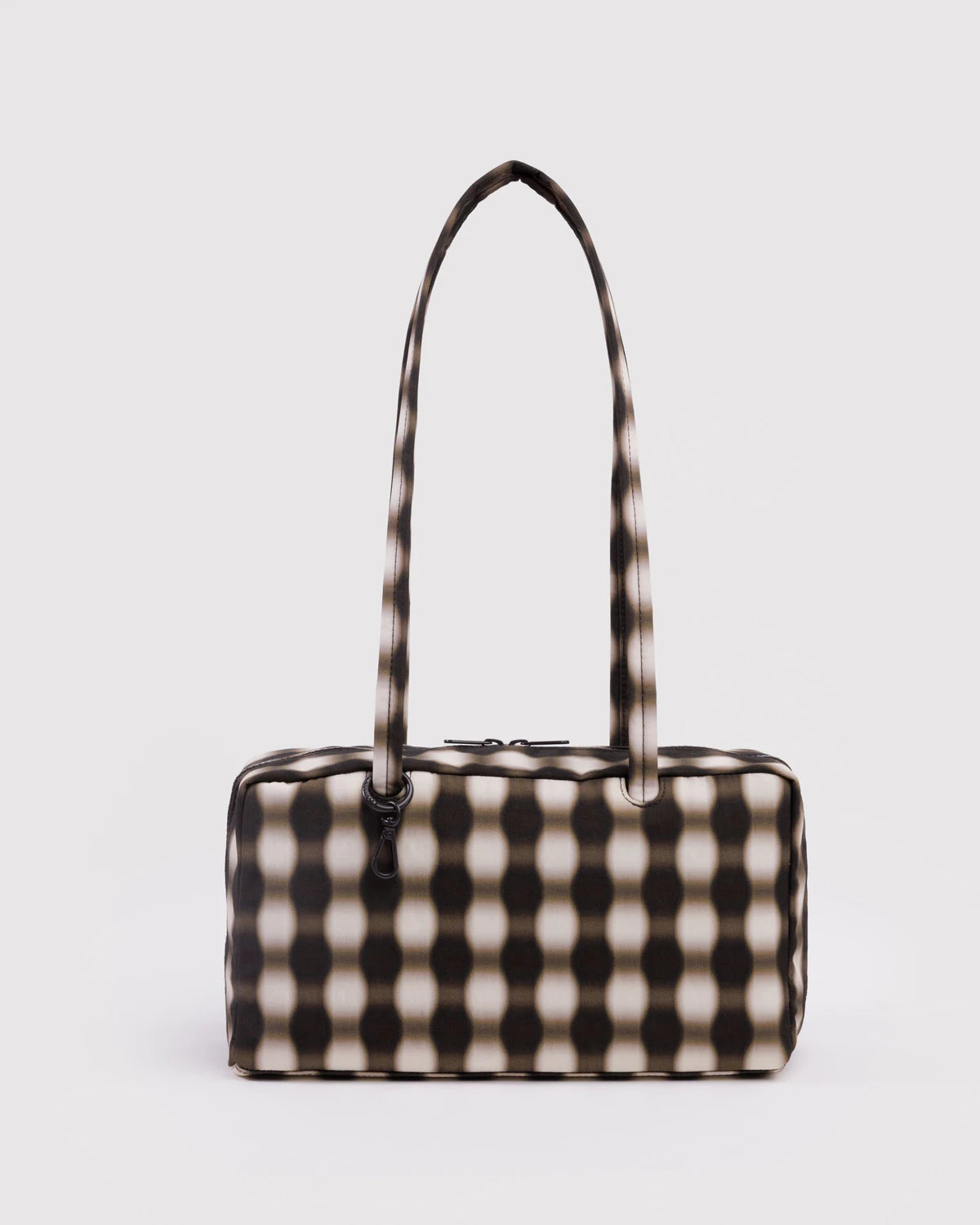 Nylon Bowler Bag | Blurred Gingham Brown