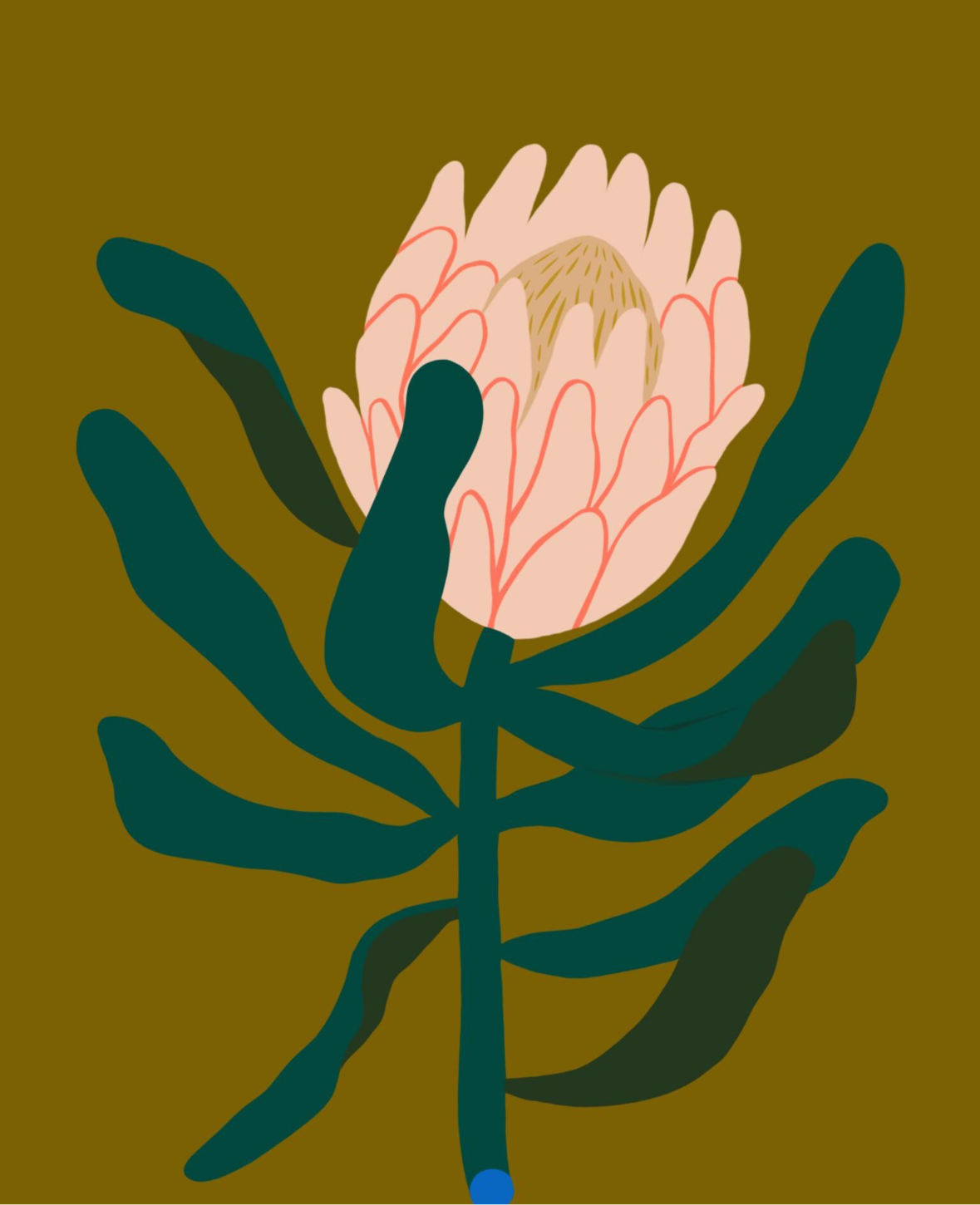 Cream Protea Print