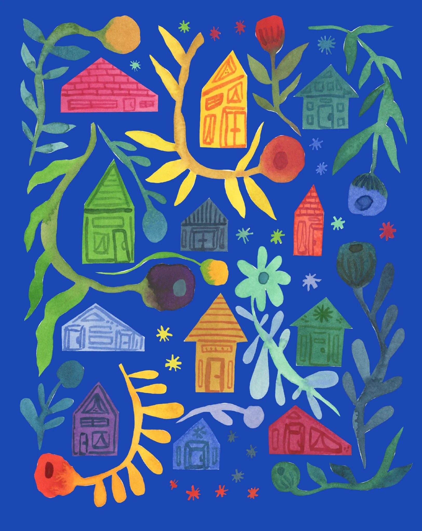 8”x10” Giclée Fine Art Print: Evening in the Neighborhood