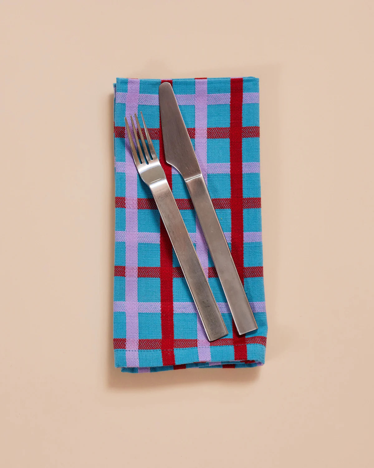 Woven Plaid Napkins - Turquoise