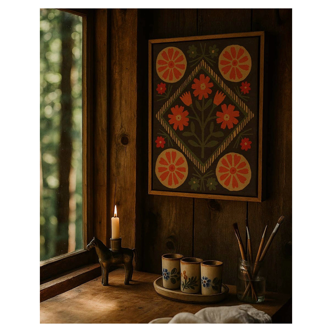 Folk Garden in Bloom | Art Print