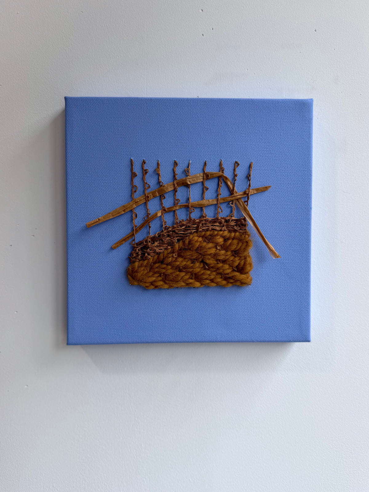 Mixed Media Fiber Art | Blue + Brown