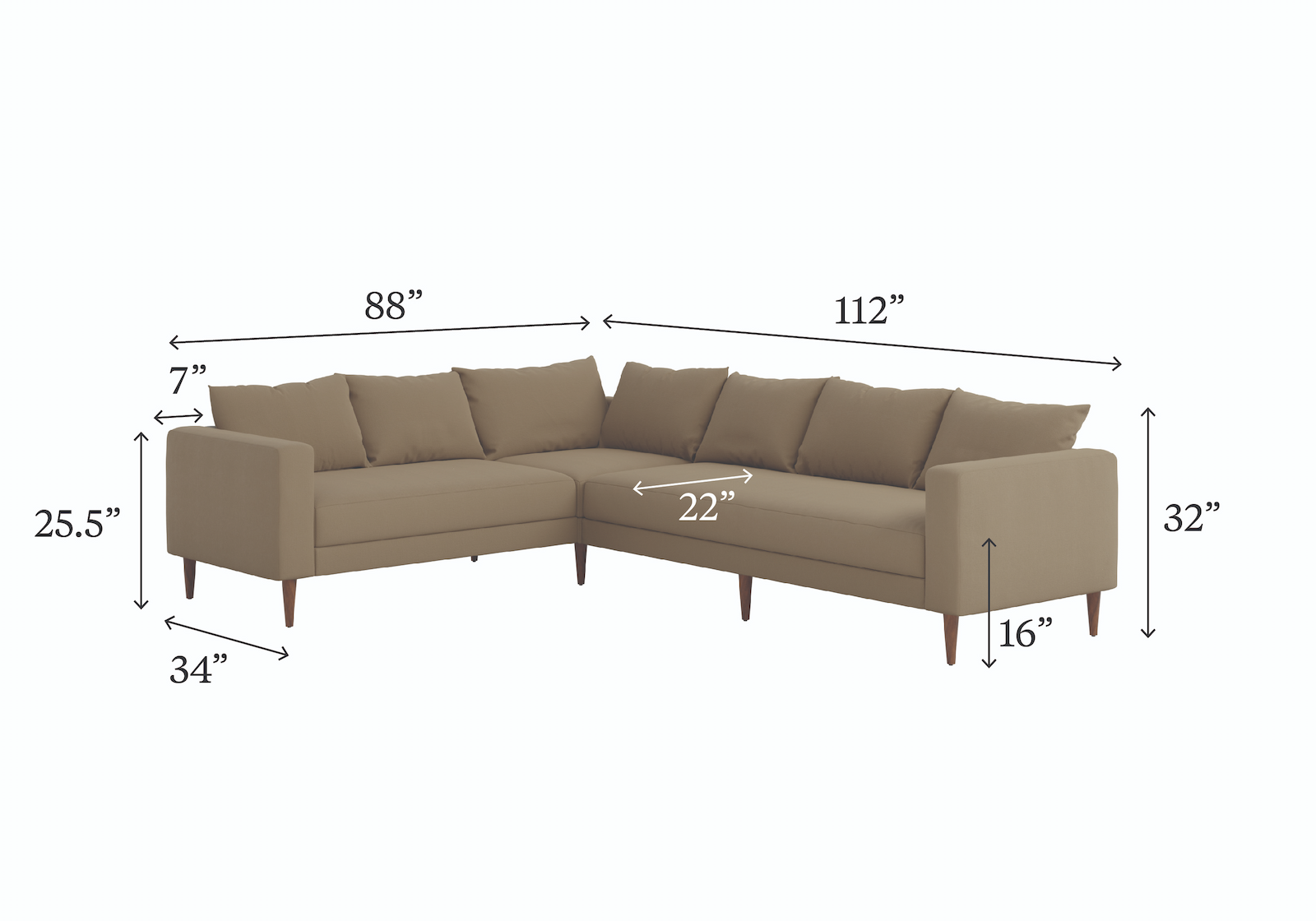 The Essential Corner Sectional | 6 Seat | Recycled Velvet