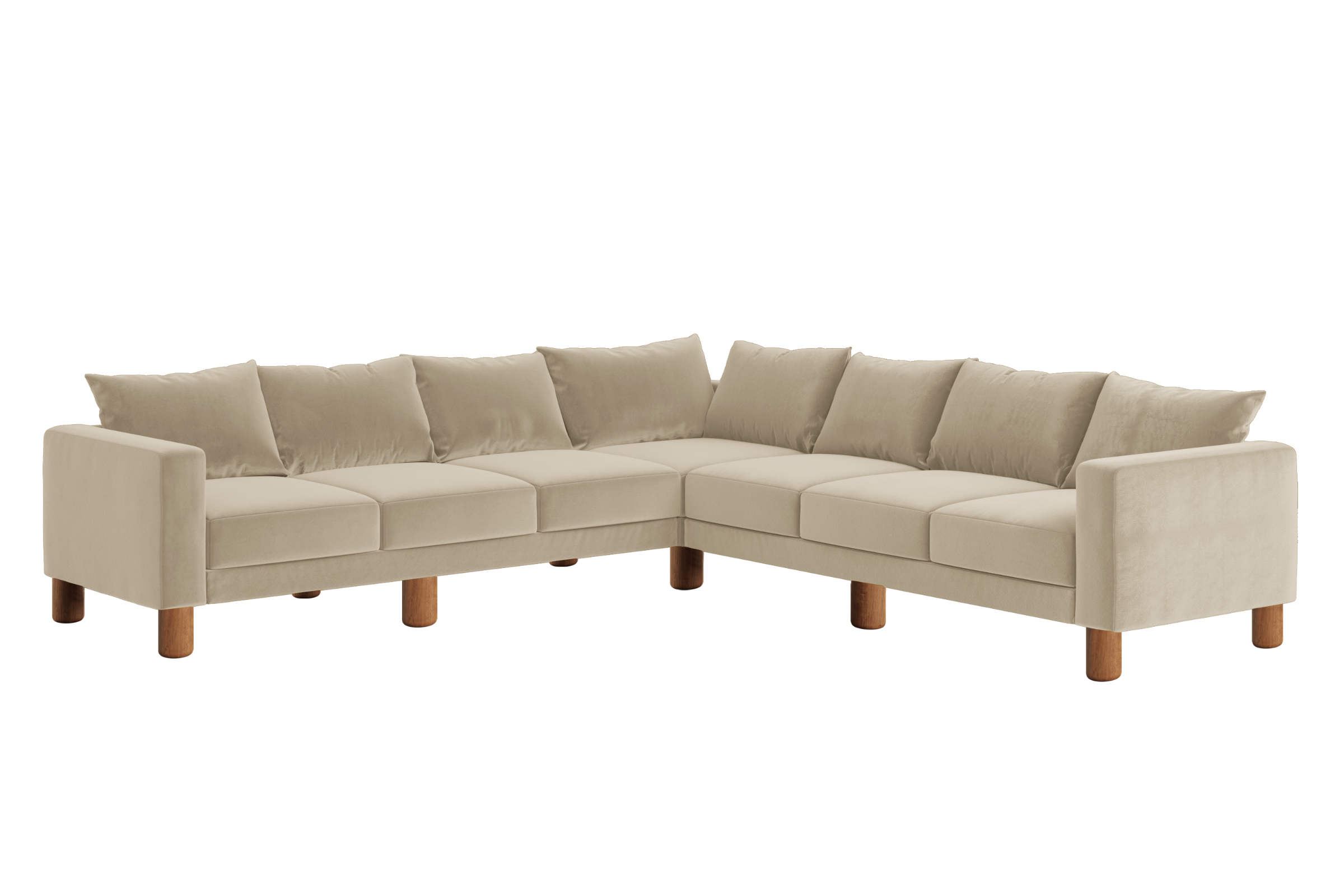 The Essential Corner Sectional | 7 Seat | Recycled Velvet