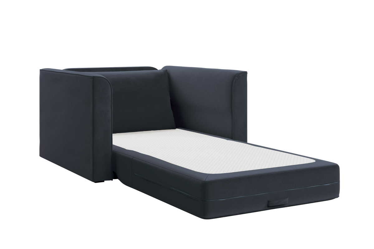 The Eclipse Sleeper Chair in Recycled Velvet