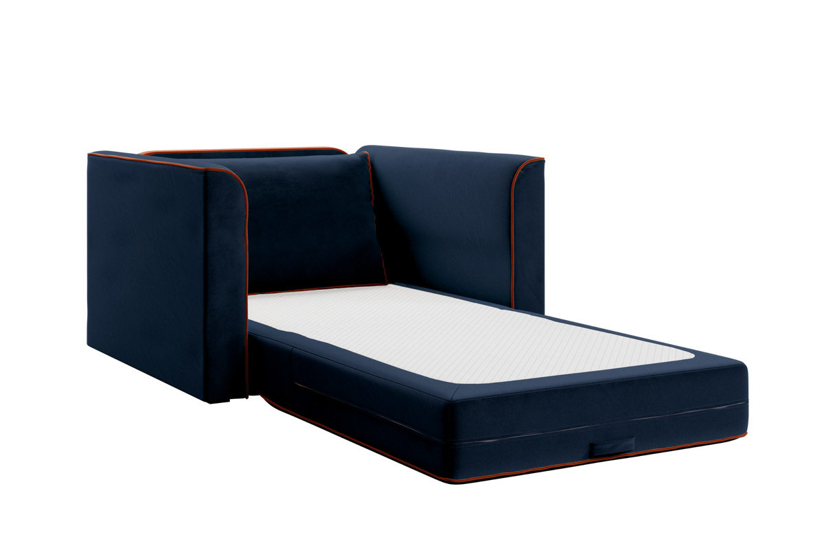 The Eclipse Sleeper Chair in Recycled Velvet