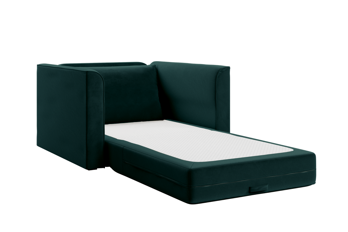 The Eclipse Sleeper Chair in Recycled Velvet