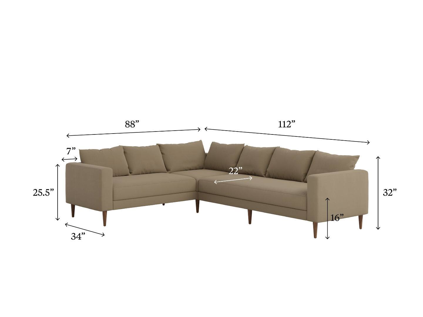 The Essential Corner Sectional | 6 Seat | Upcycled Poly