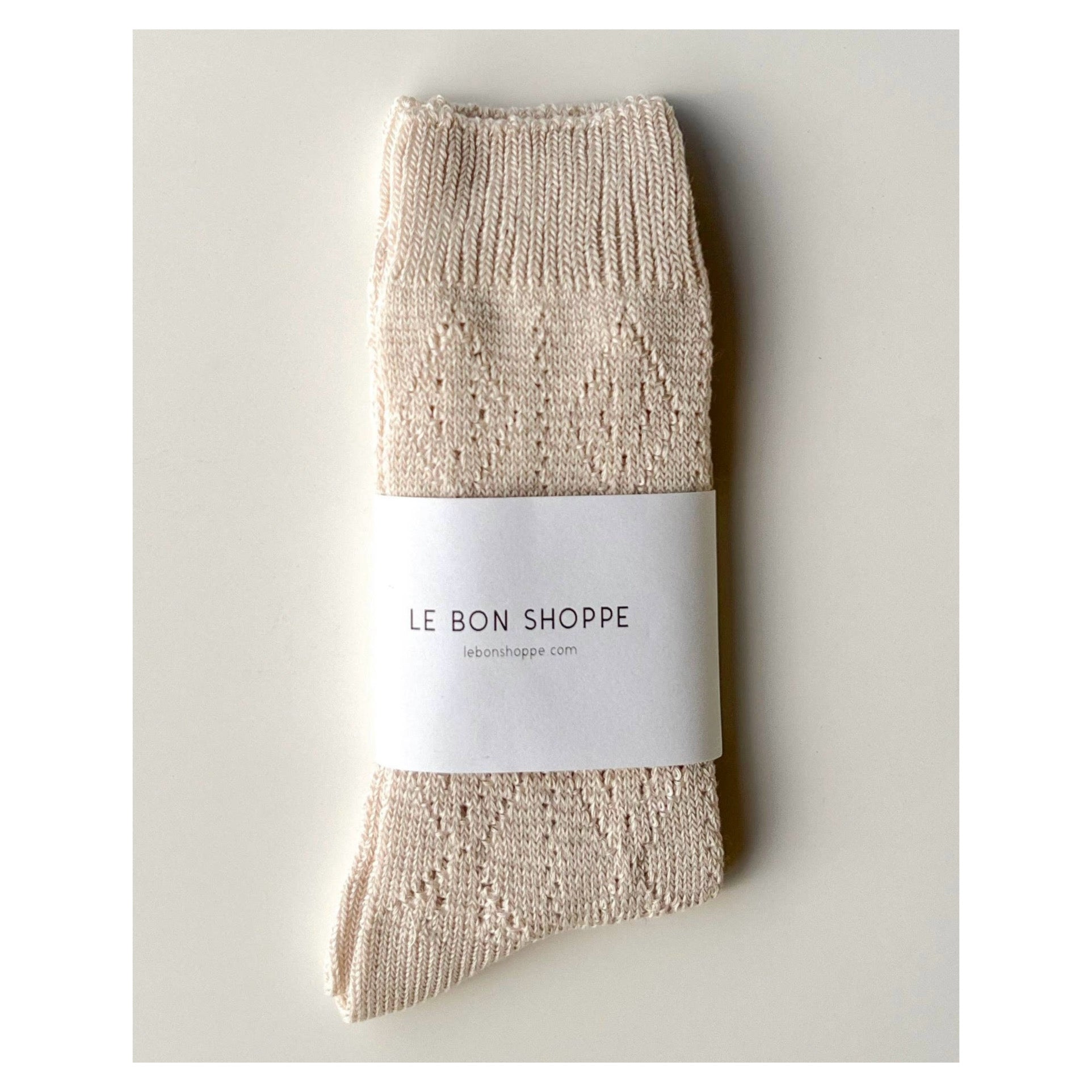 Modal Eyelet Socks | Oyster