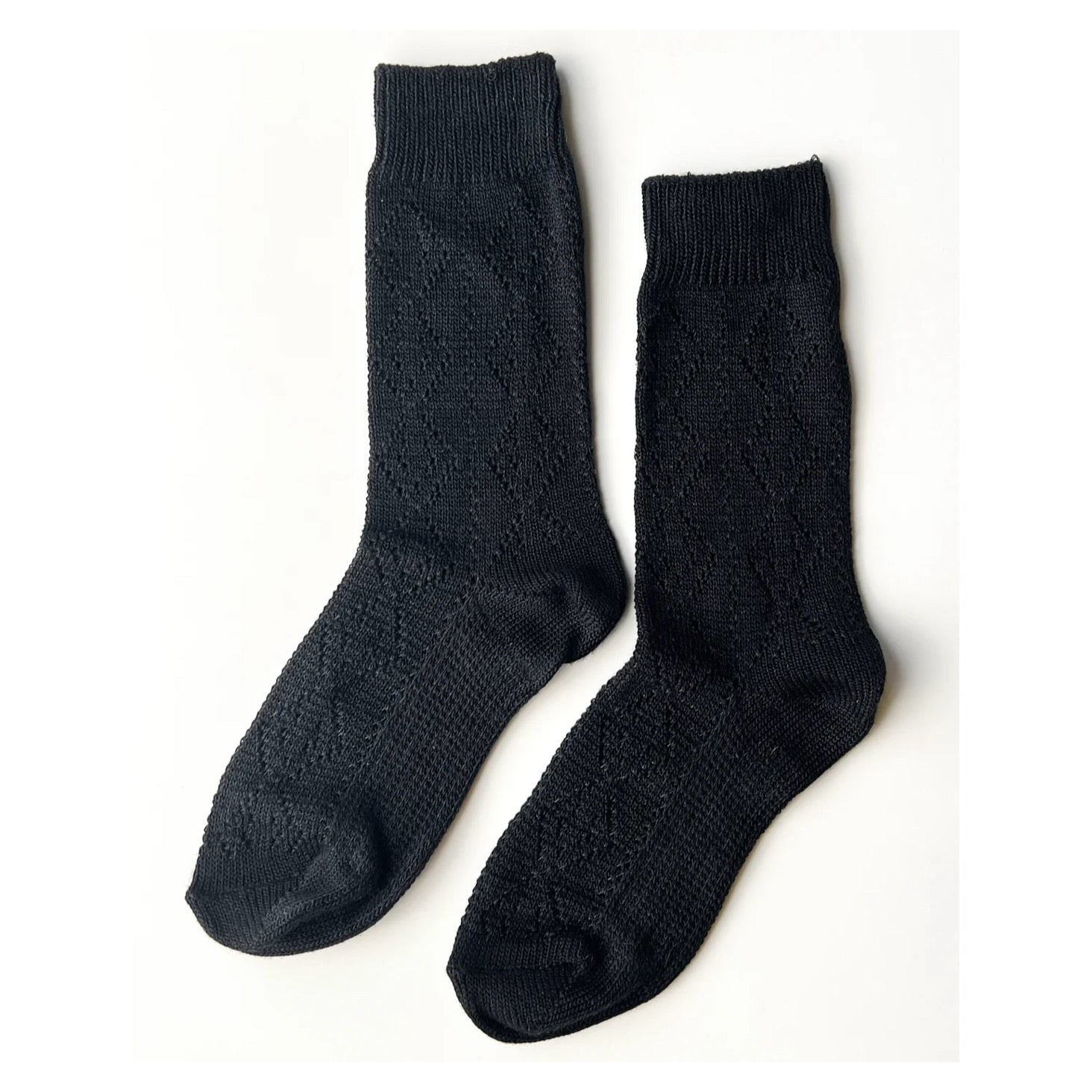 Modal Eyelet Socks | Jet Black