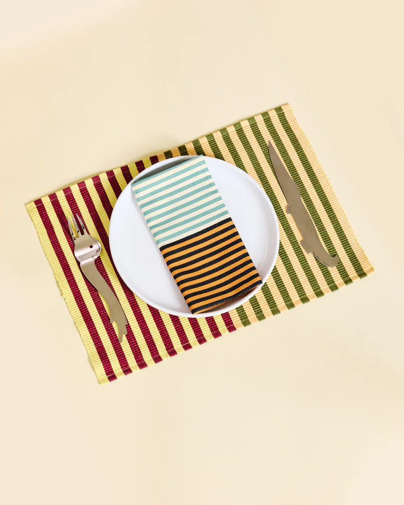 Duo Stripe Placemats | Honey