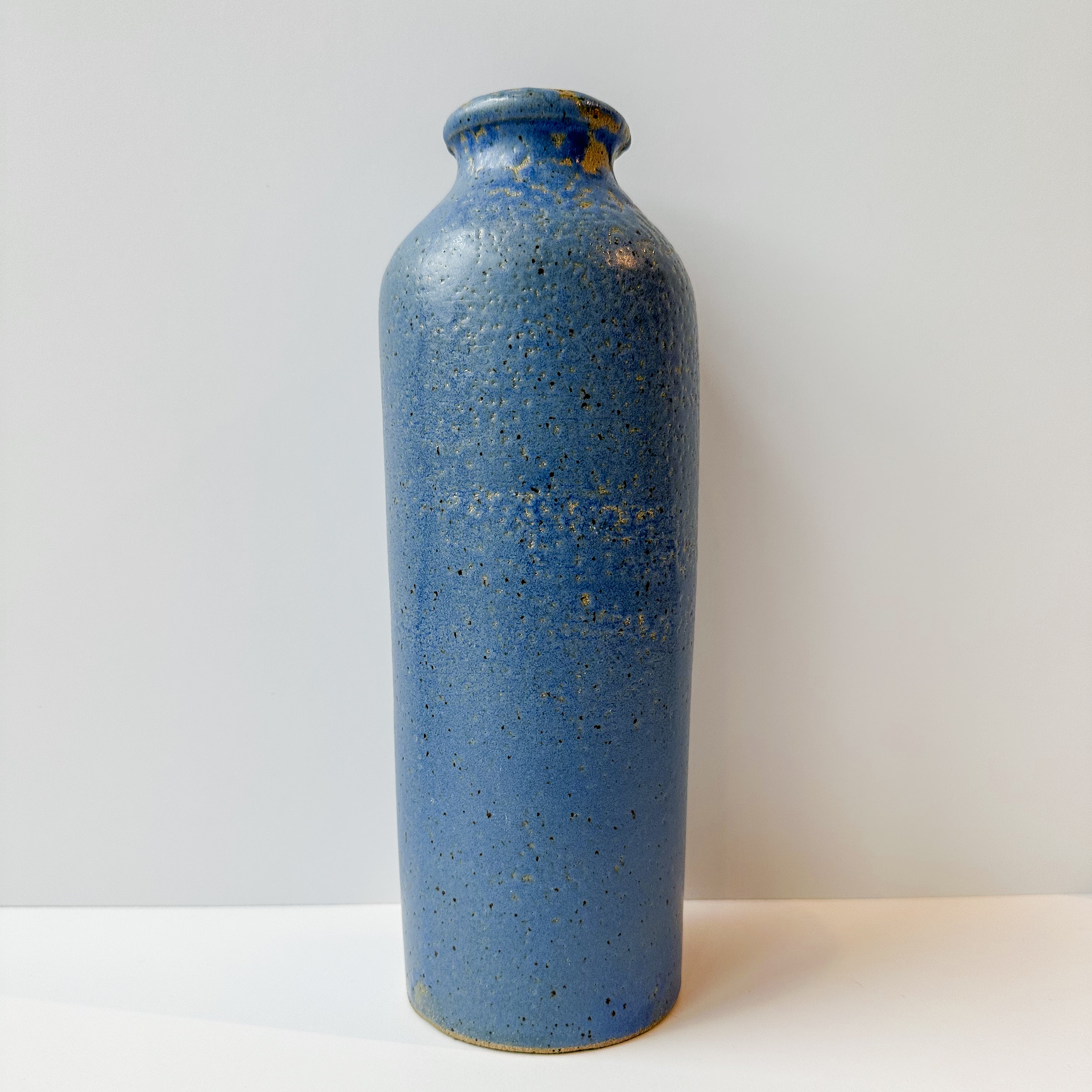 Tall Speckled Blue Vase