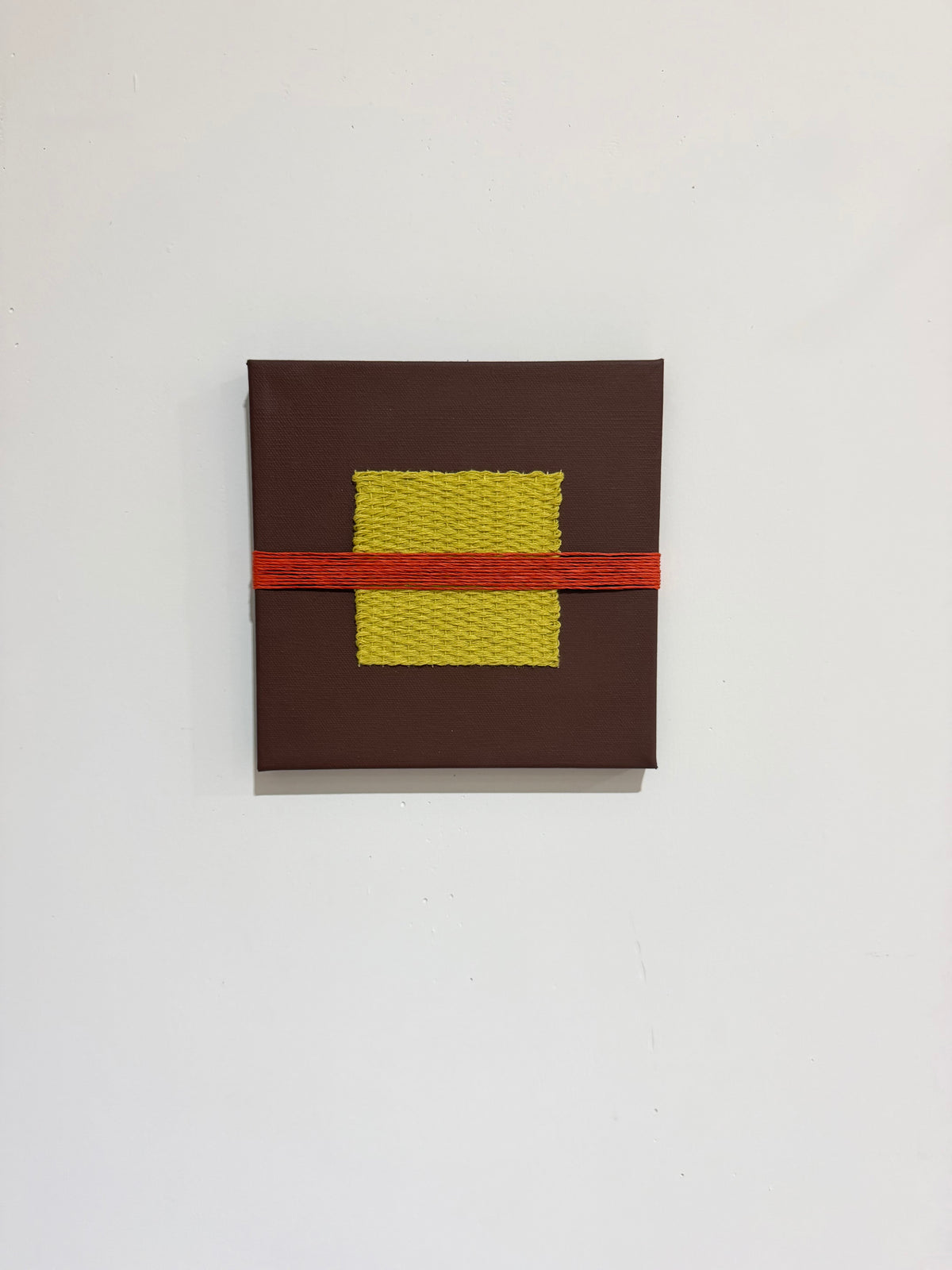 Mixed Media Fiber Art | Brown + Yellow + Red