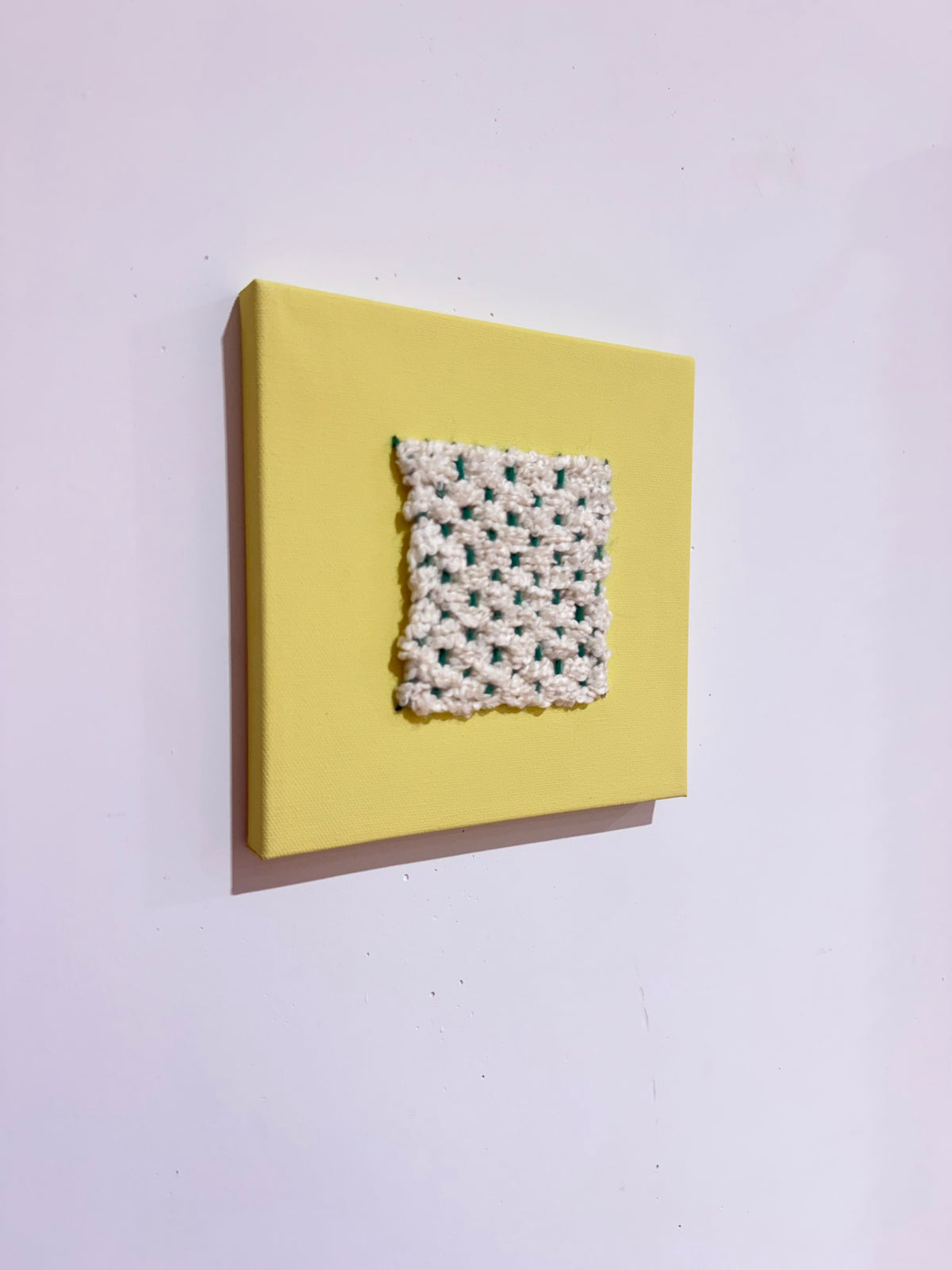 Mixed Media Fiber Art | Yellow + Cream