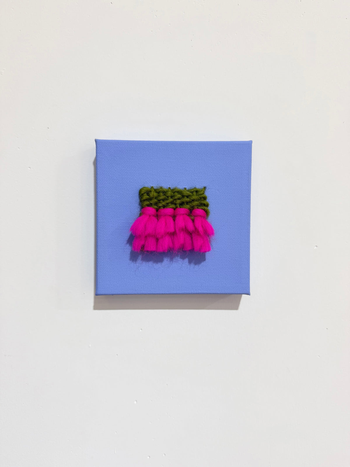 Mixed Media Fiber Art | Blue + Green + Neon Pink