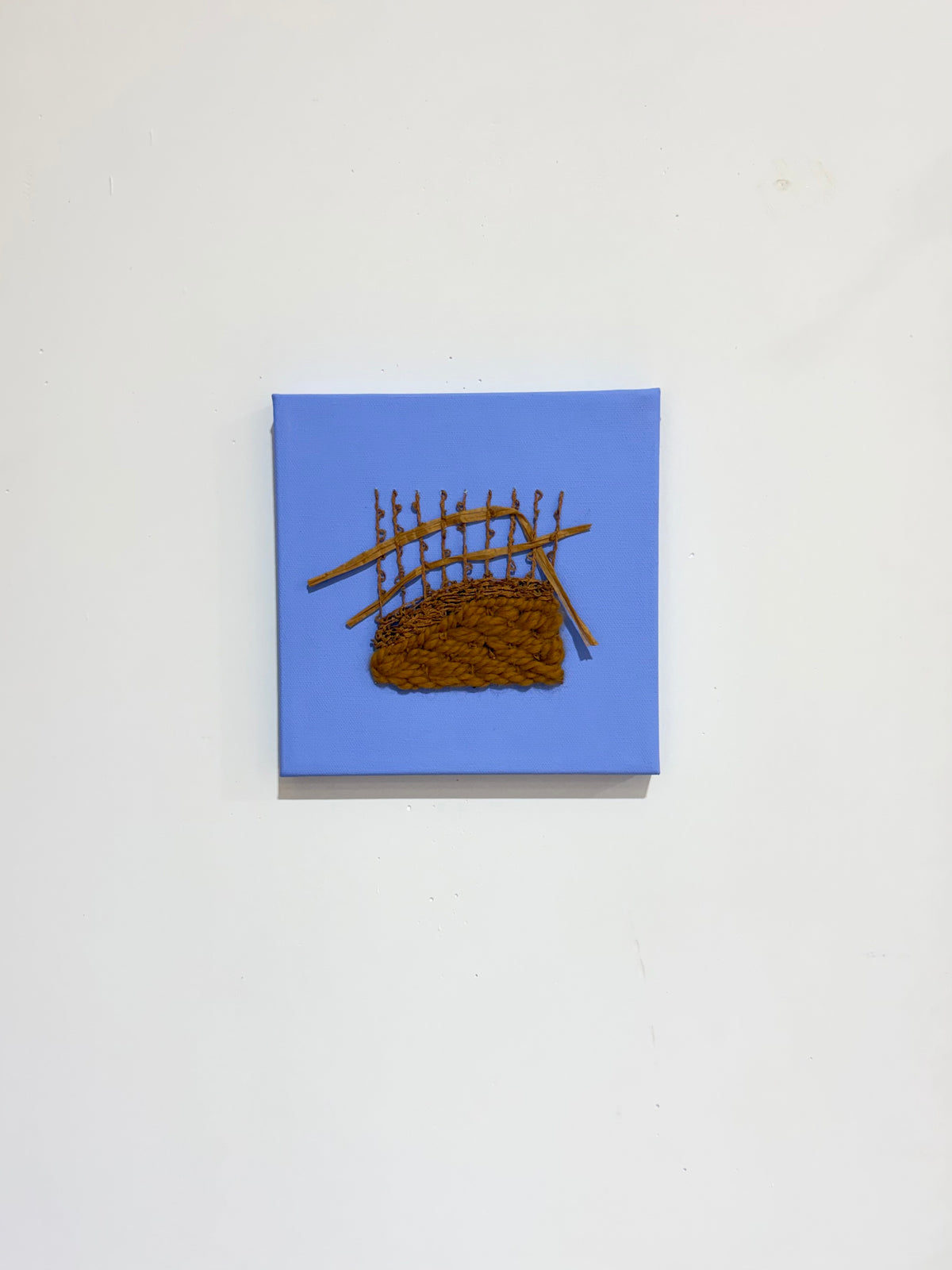 Mixed Media Fiber Art | Blue + Brown