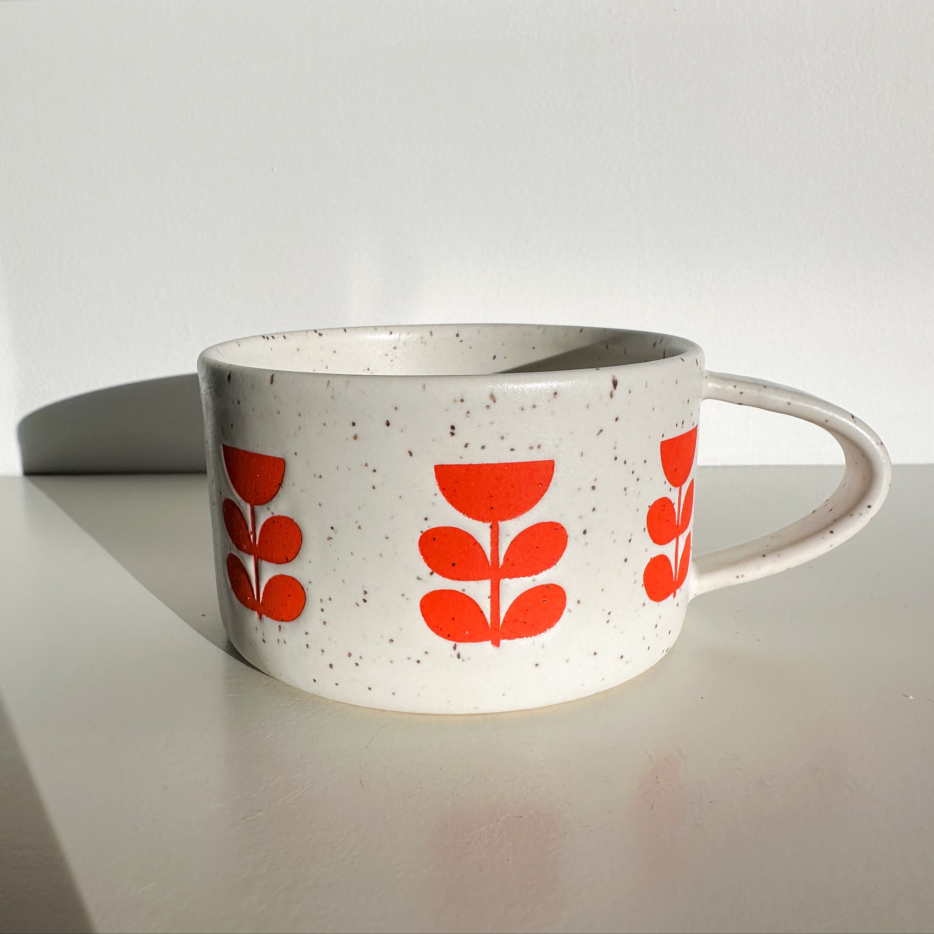 Flower Ceramic Mug - Orange