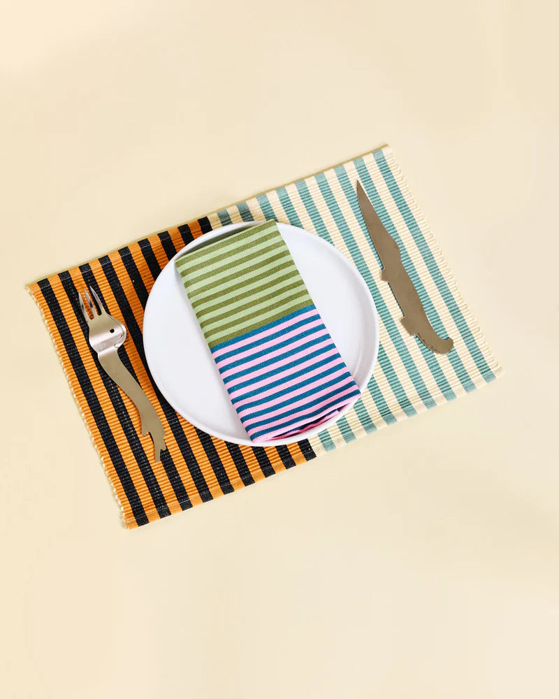 Duo Stripe Placemats | Poppy