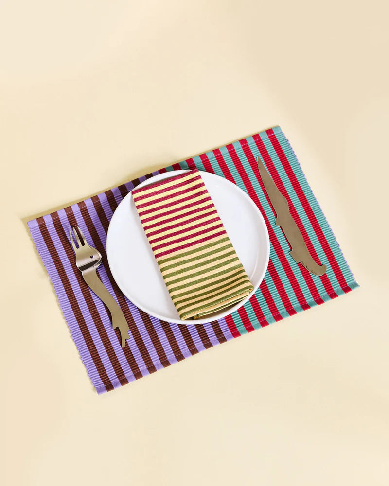 Duo Stripe Placemats | Cinnamon