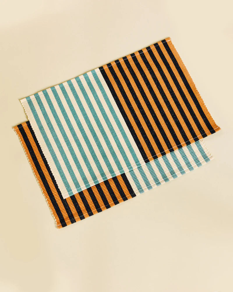 Duo Stripe Placemats | Poppy