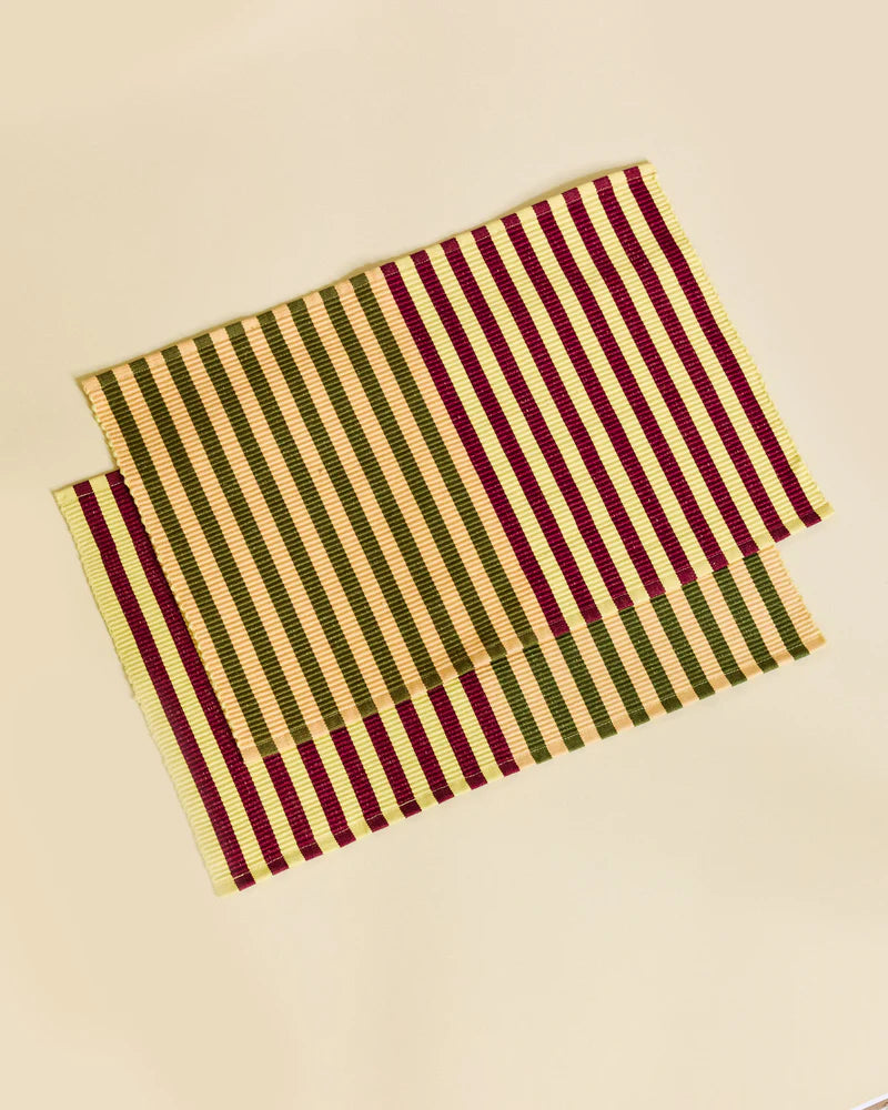 Duo Stripe Placemats | Honey