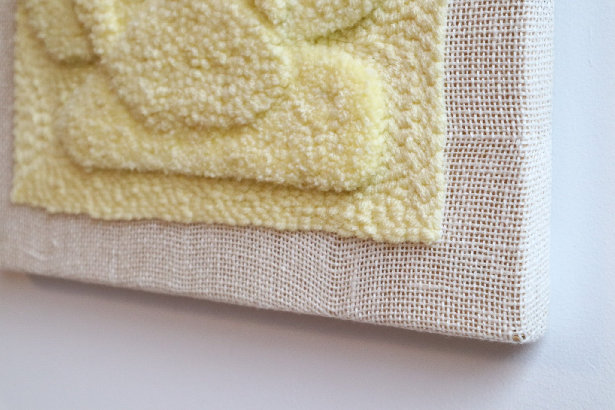 Abstract Punch Needle Fiber Art | Butter Yellow