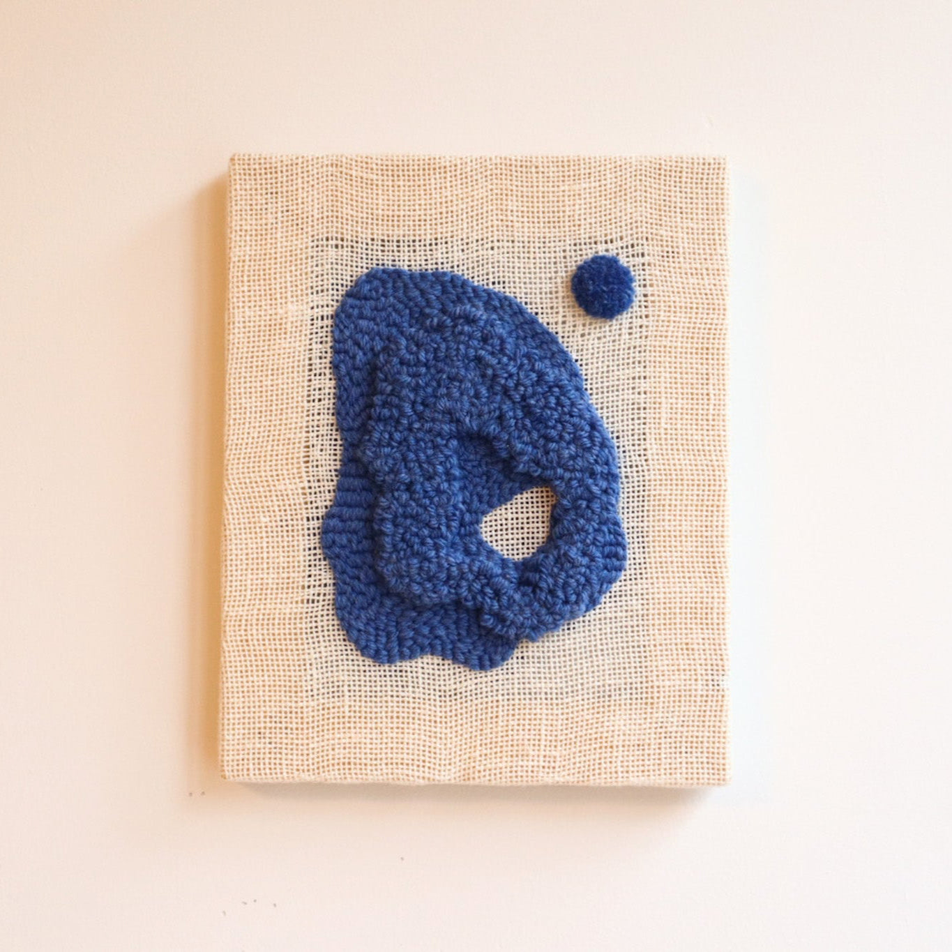 Abstract Punch Needle Fiber Art | Cobalt Blue