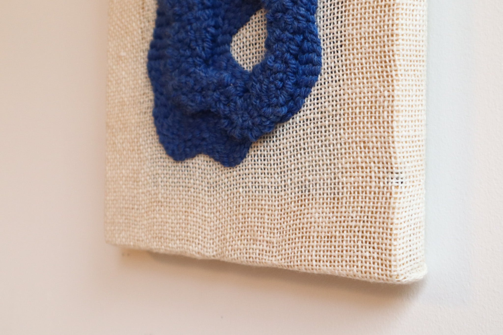 Abstract Punch Needle Fiber Art | Cobalt Blue