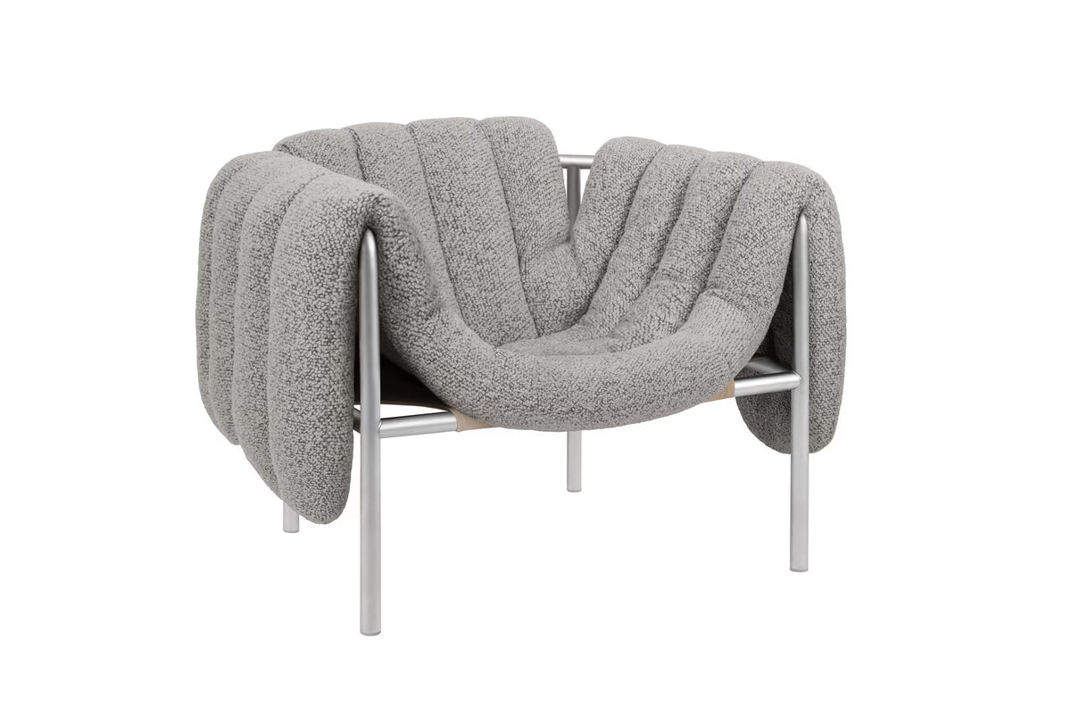 Puffy Lounge Chair | Stainless Steel Base