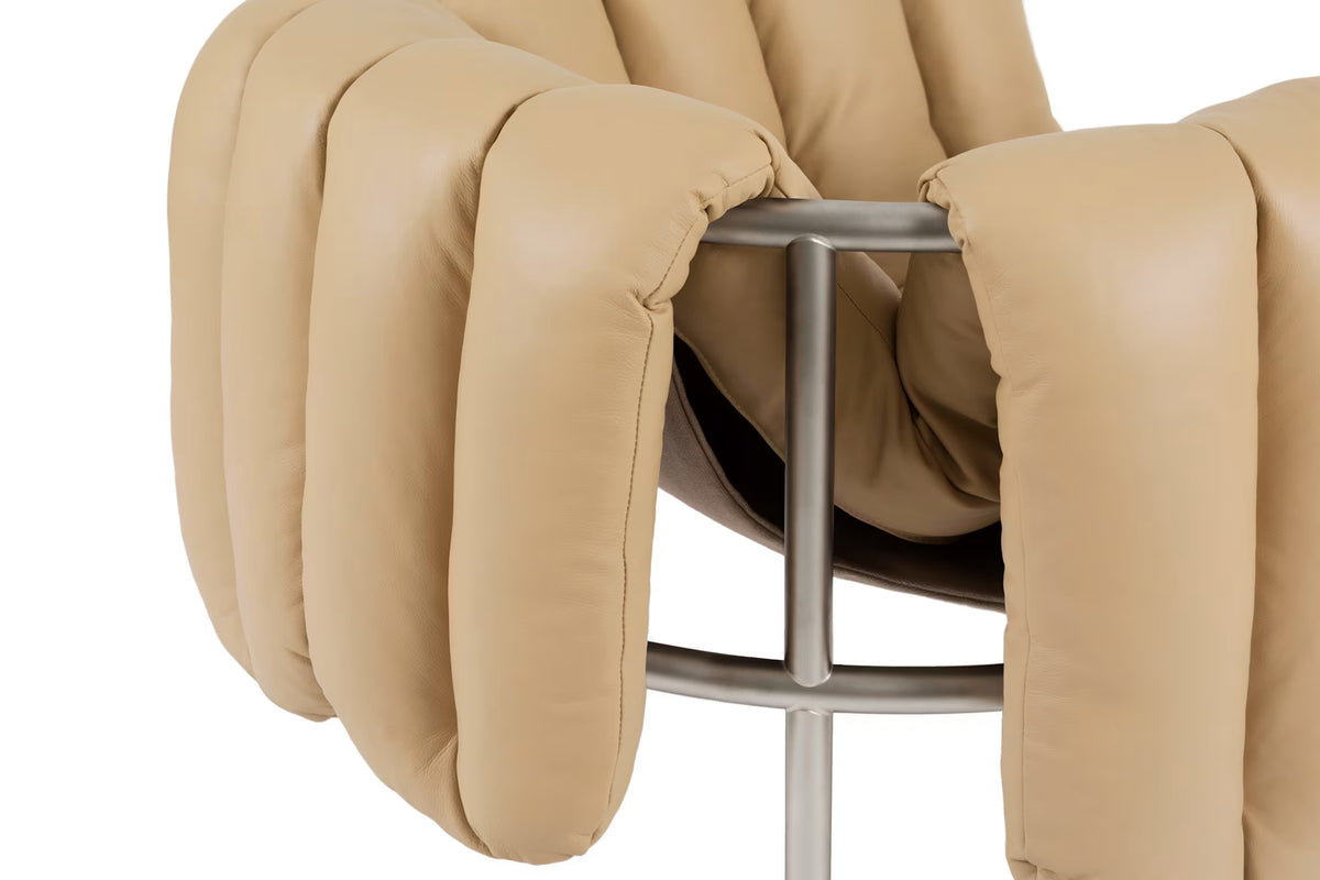 Puffy Lounge Chair | Stainless Steel Base