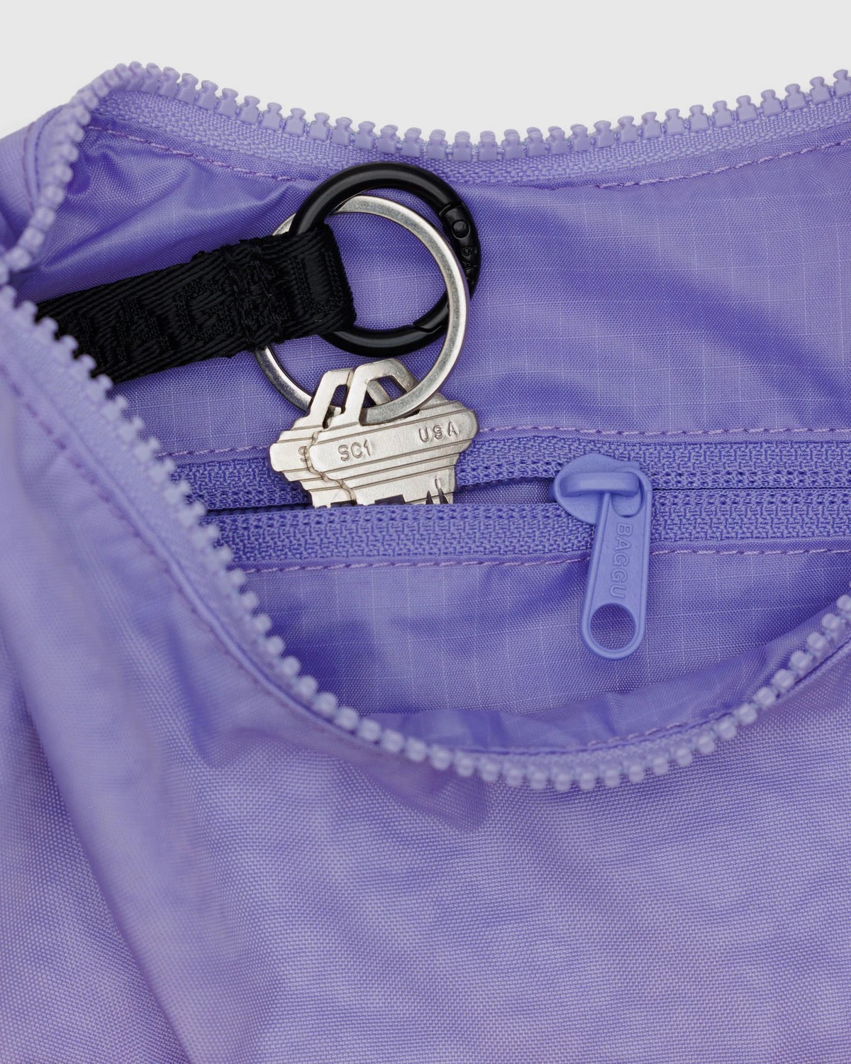 Small Nylon Crescent Bag | Wisteria