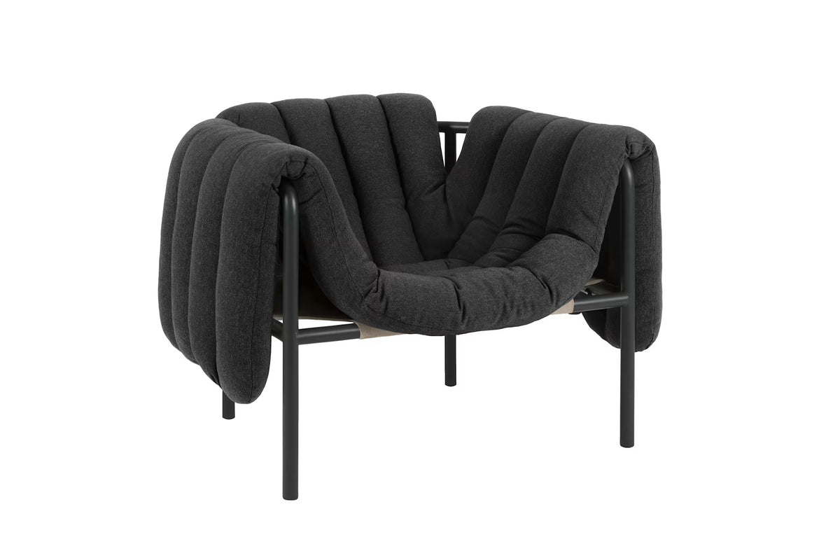 Puffy Lounge Chair | Black Grey Base