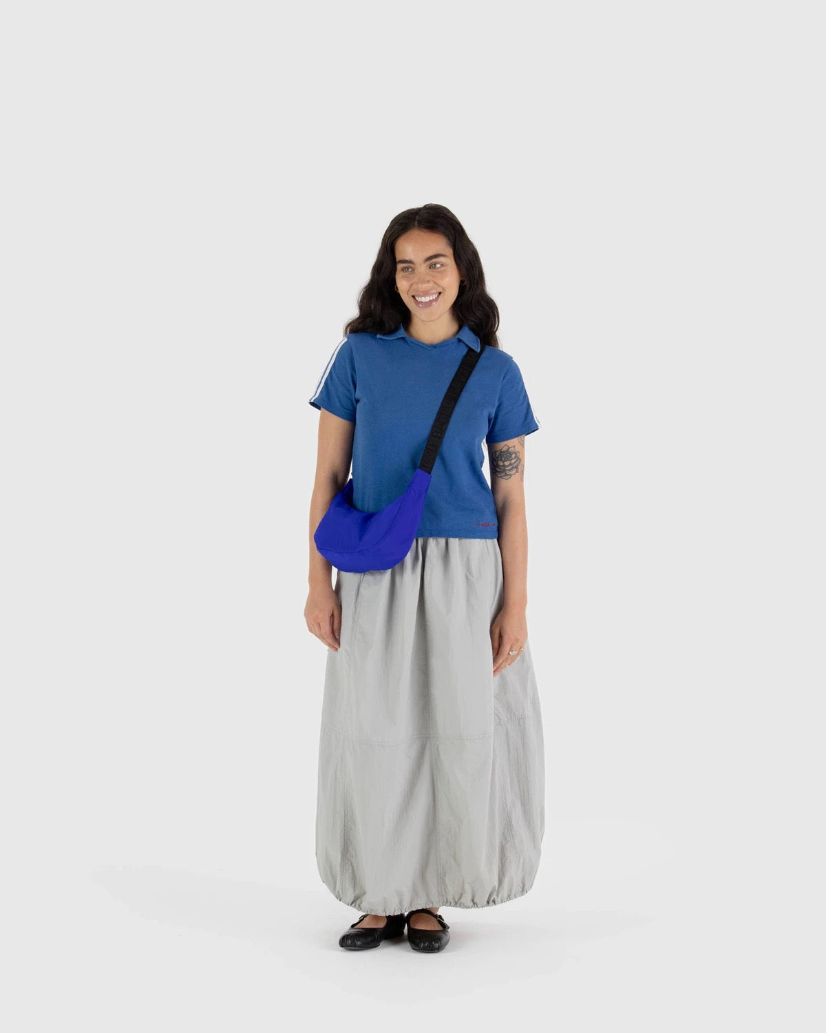 Small Nylon Crescent Bag | Lapis