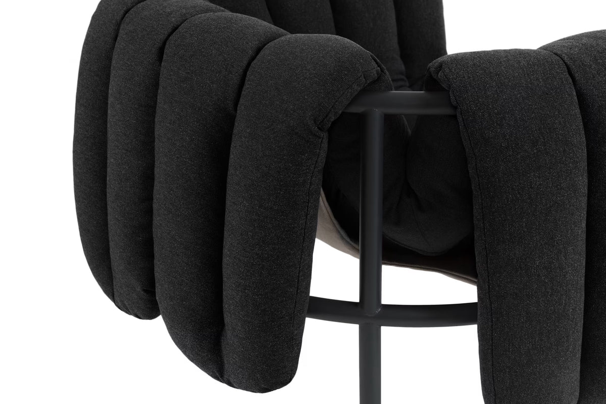 Puffy Lounge Chair | Black Grey Base